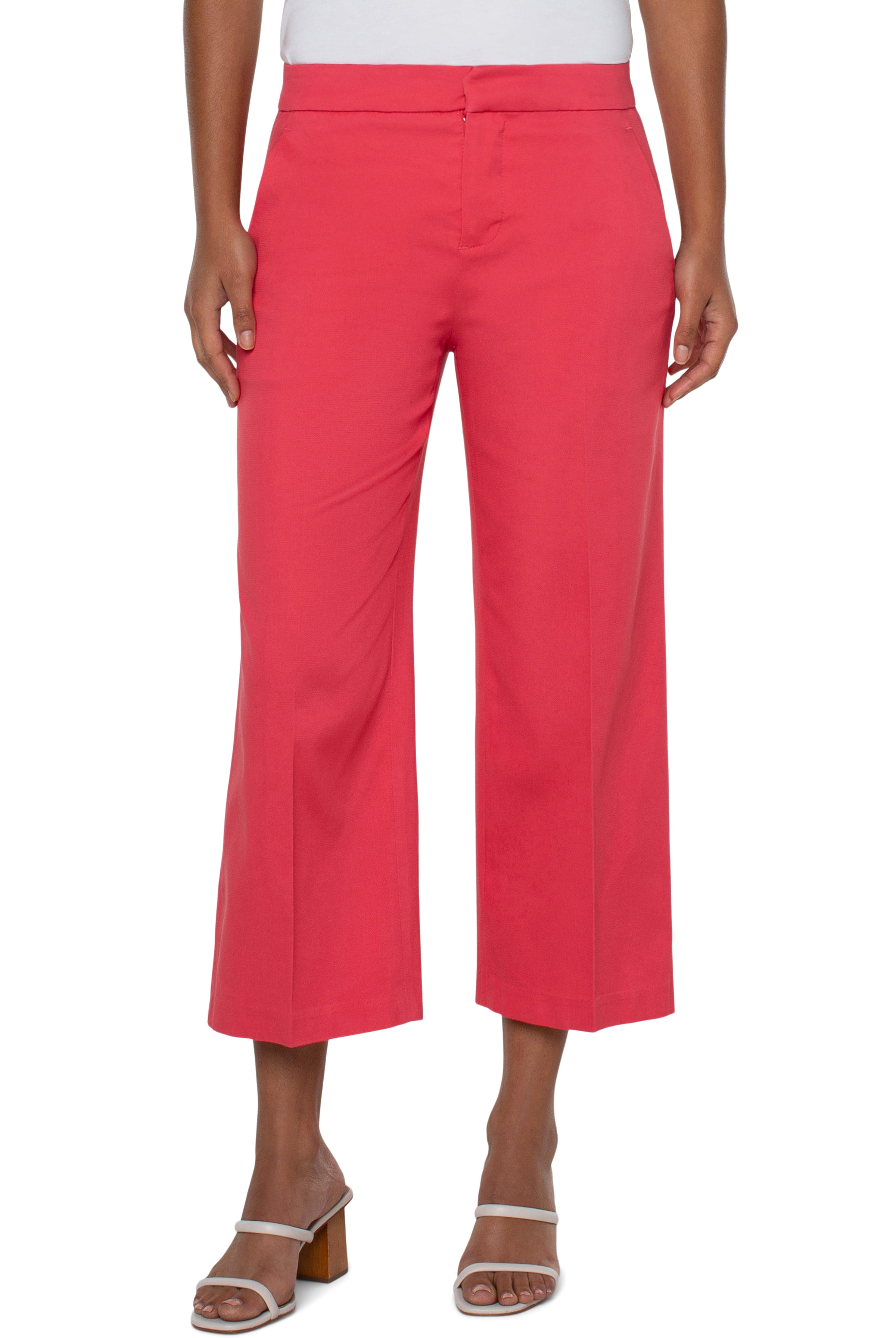 Liverpool Cropped Trouser 26in In Watermelon-Bottoms-Liverpool-Deja Nu Boutique, Women's Fashion Boutique in Lampasas, Texas