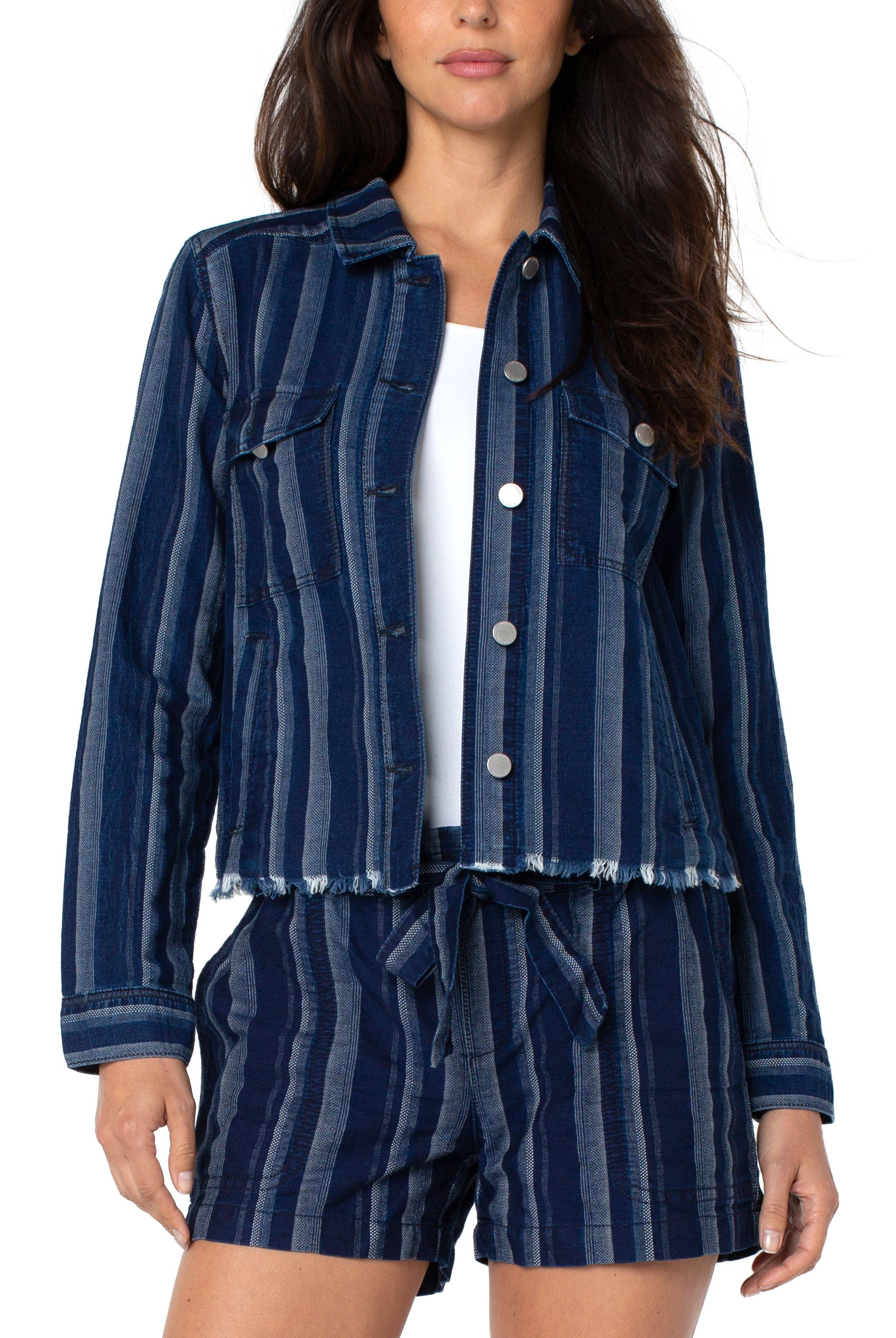 Liverpool Slim Fit V Neckline Slub Knit Tee In White-Tops-Liverpool-Deja Nu Boutique, Women's Fashion Boutique in Lampasas, Texas