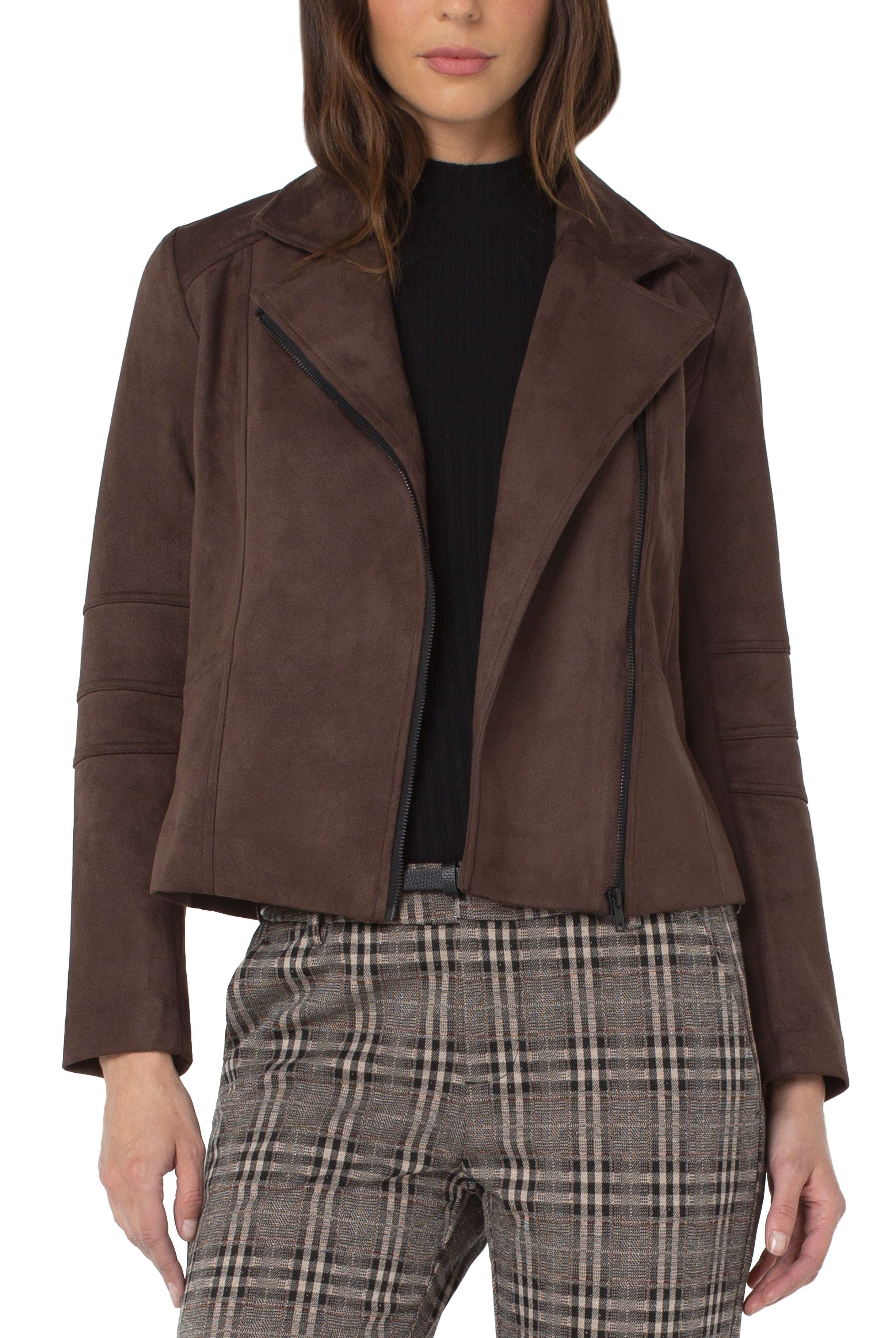 Liverpool Mock Neck Long Sleeve Tee In Sandstone Tan-Tops-Liverpool-Deja Nu Boutique, Women's Fashion Boutique in Lampasas, Texas