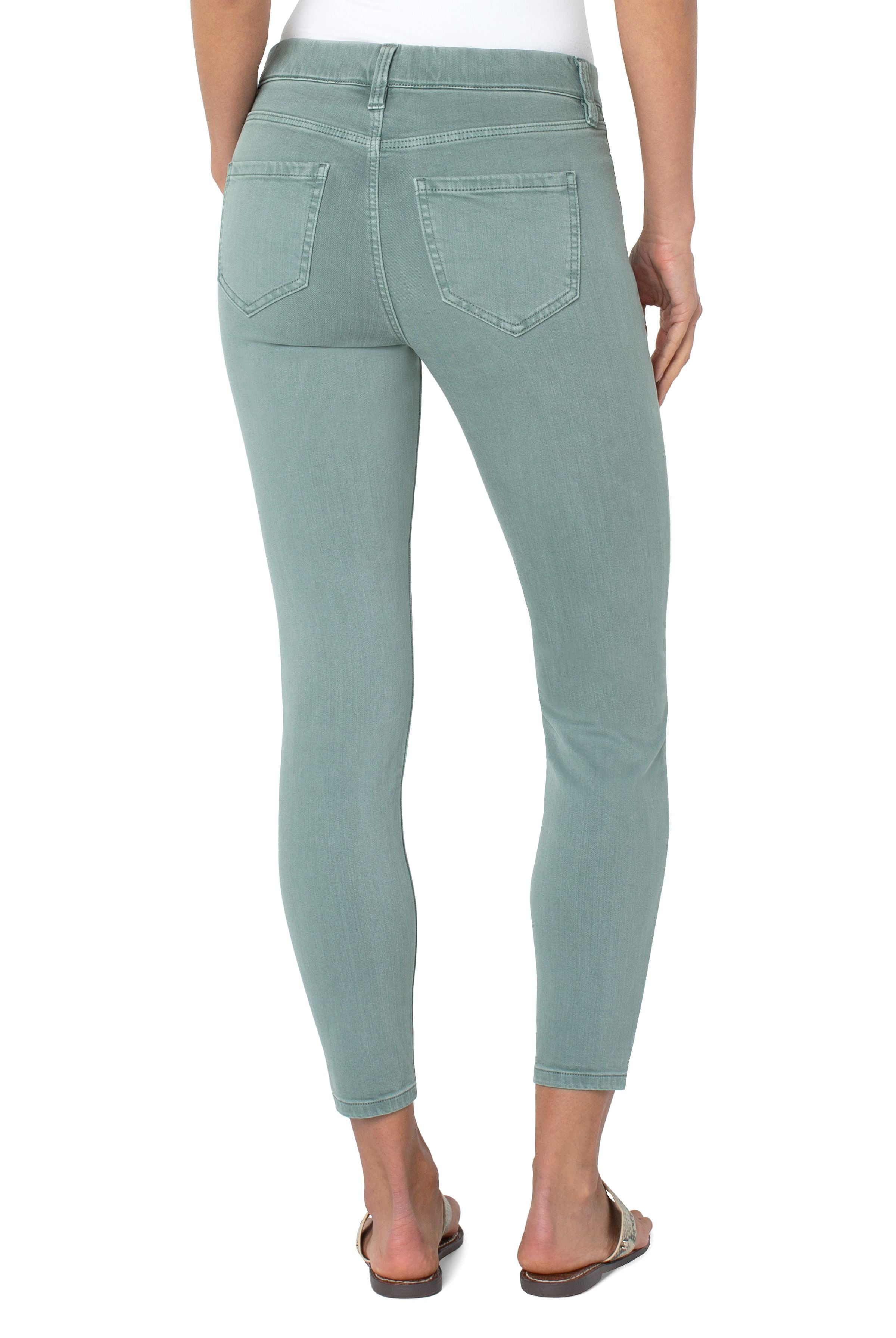Liverpool Gia Glider Ankle Skinny Jean 28" Ins. In Sea Green-Bottoms-Liverpool-Deja Nu Boutique, Women's Fashion Boutique in Lampasas, Texas