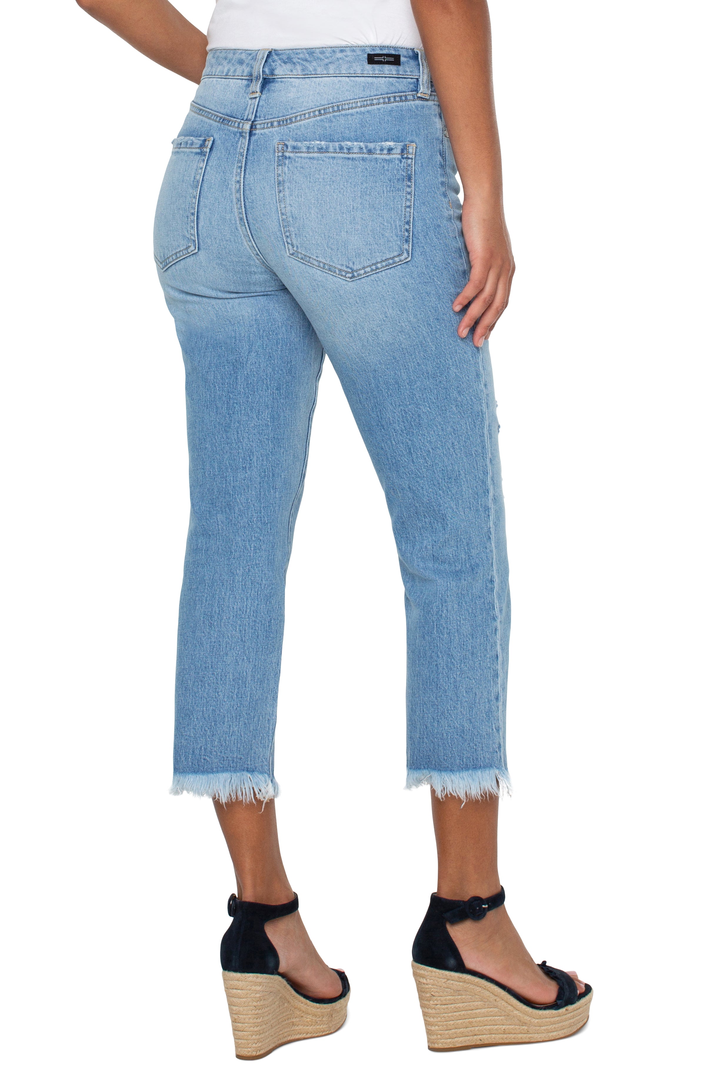 Liverpool High Rise Non-Skinny Jean With Fray Hew 25in In Balmer-Jeans-Liverpool-Deja Nu Boutique, Women's Fashion Boutique in Lampasas, Texas