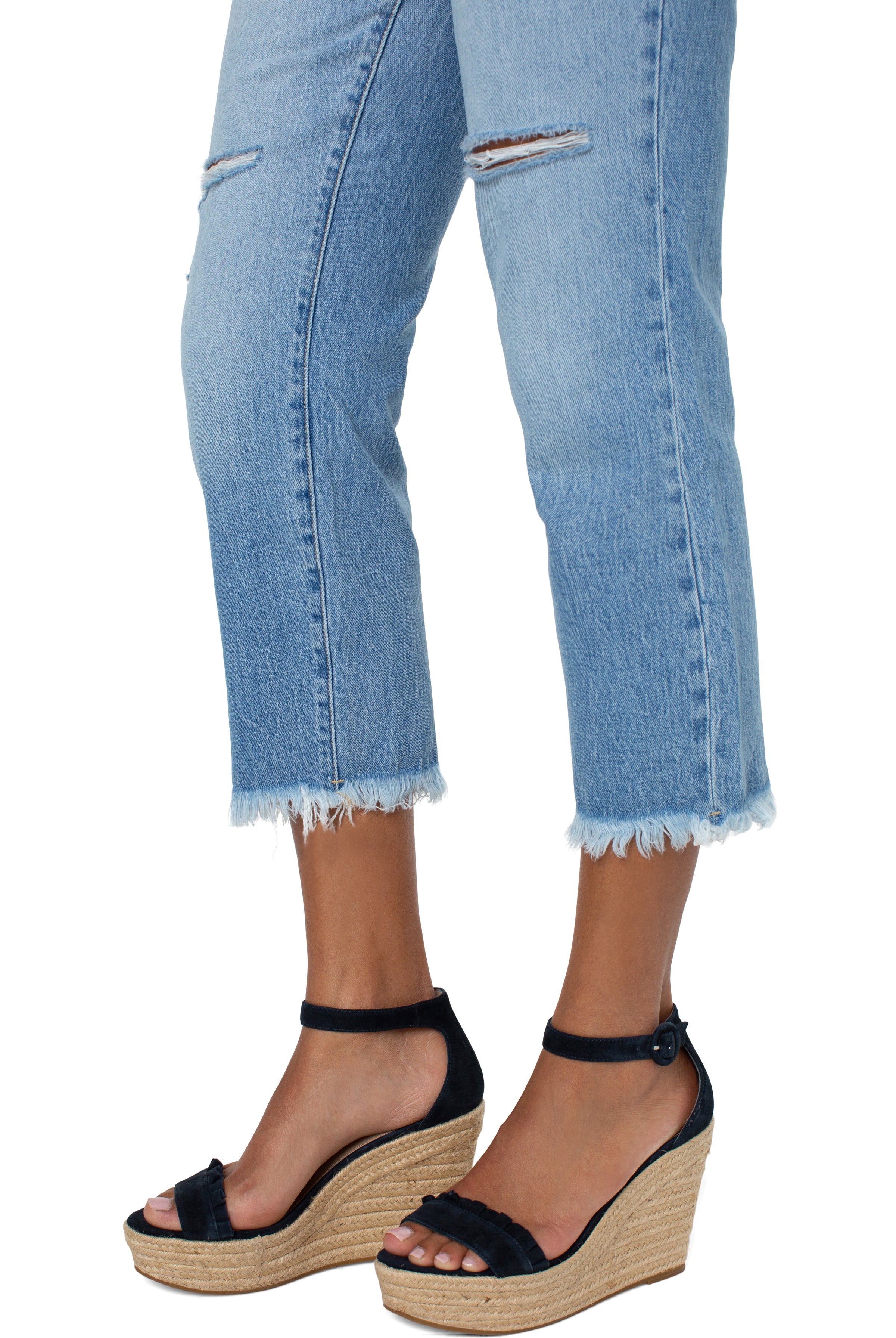 Liverpool High Rise Non-Skinny Jean With Fray Hew 25in In Balmer-Jeans-Liverpool-Deja Nu Boutique, Women's Fashion Boutique in Lampasas, Texas