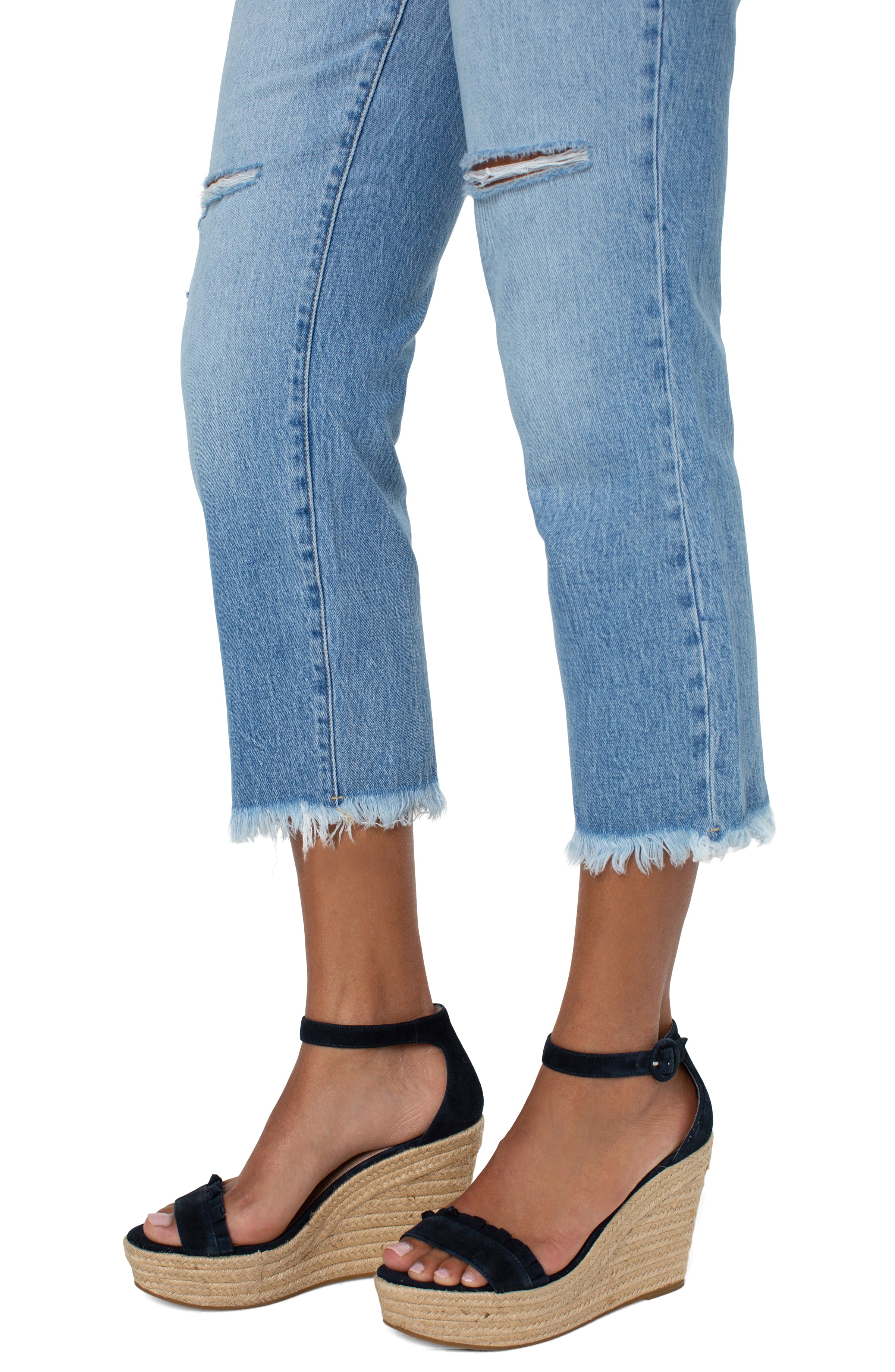 Liverpool High Rise Non-Skinny Jean With Fray Hew 25in In Balmer-Jeans-Liverpool-Deja Nu Boutique, Women's Fashion Boutique in Lampasas, Texas