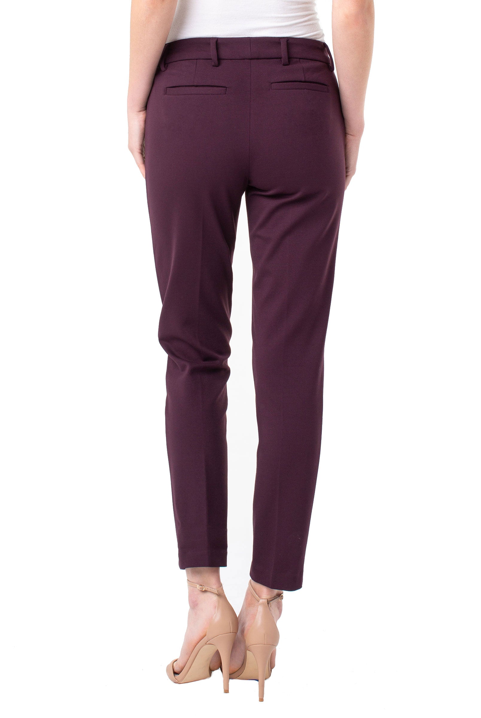 Liverpool Kelsey Knit Trouser In Aubergine-Bottoms-Liverpool-Deja Nu Boutique, Women's Fashion Boutique in Lampasas, Texas