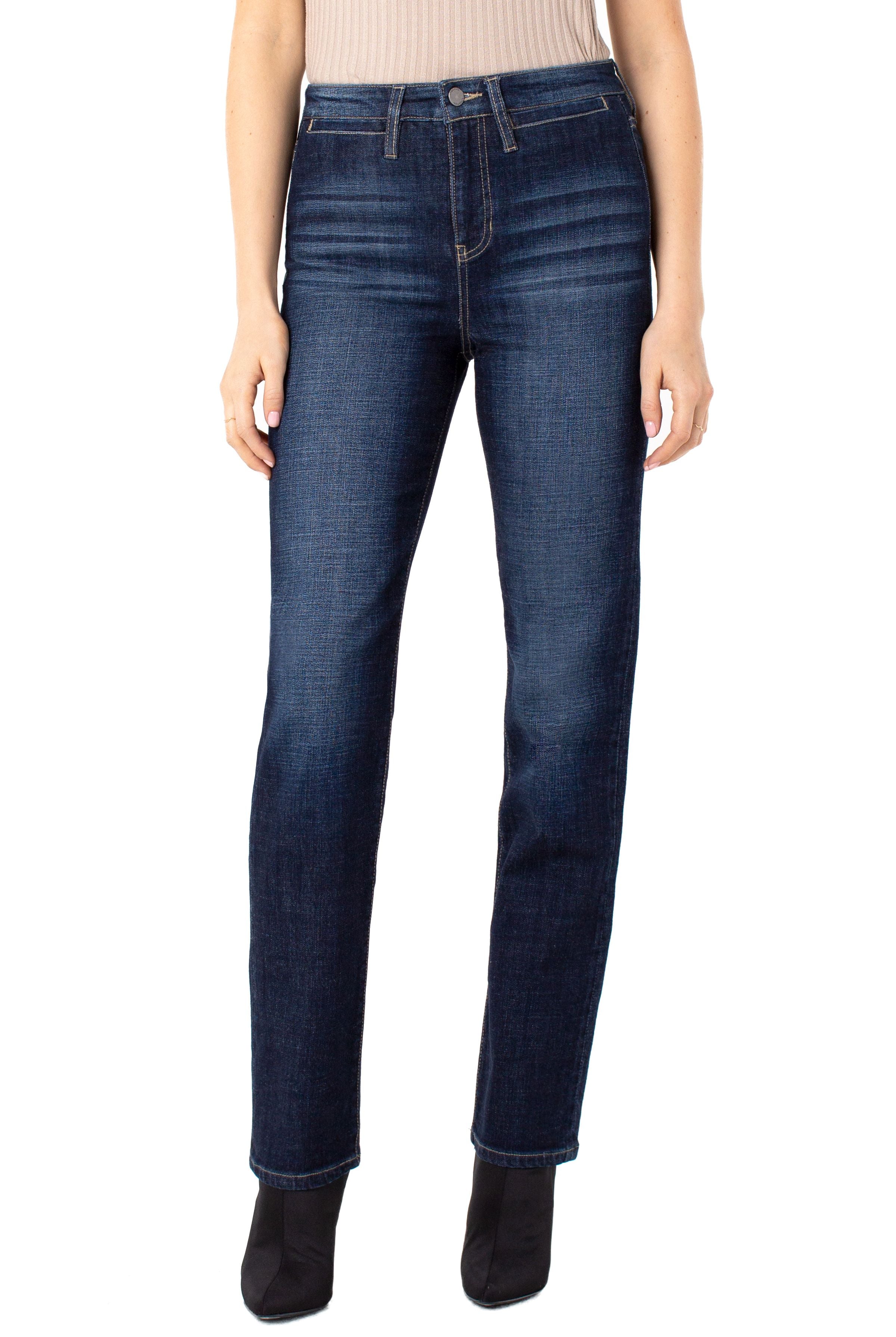 Liverpool Kennedy Straight Hi-Rise With Welt Pockets Long In Castle-Jeans-Liverpool-Deja Nu Boutique, Women's Fashion Boutique in Lampasas, Texas