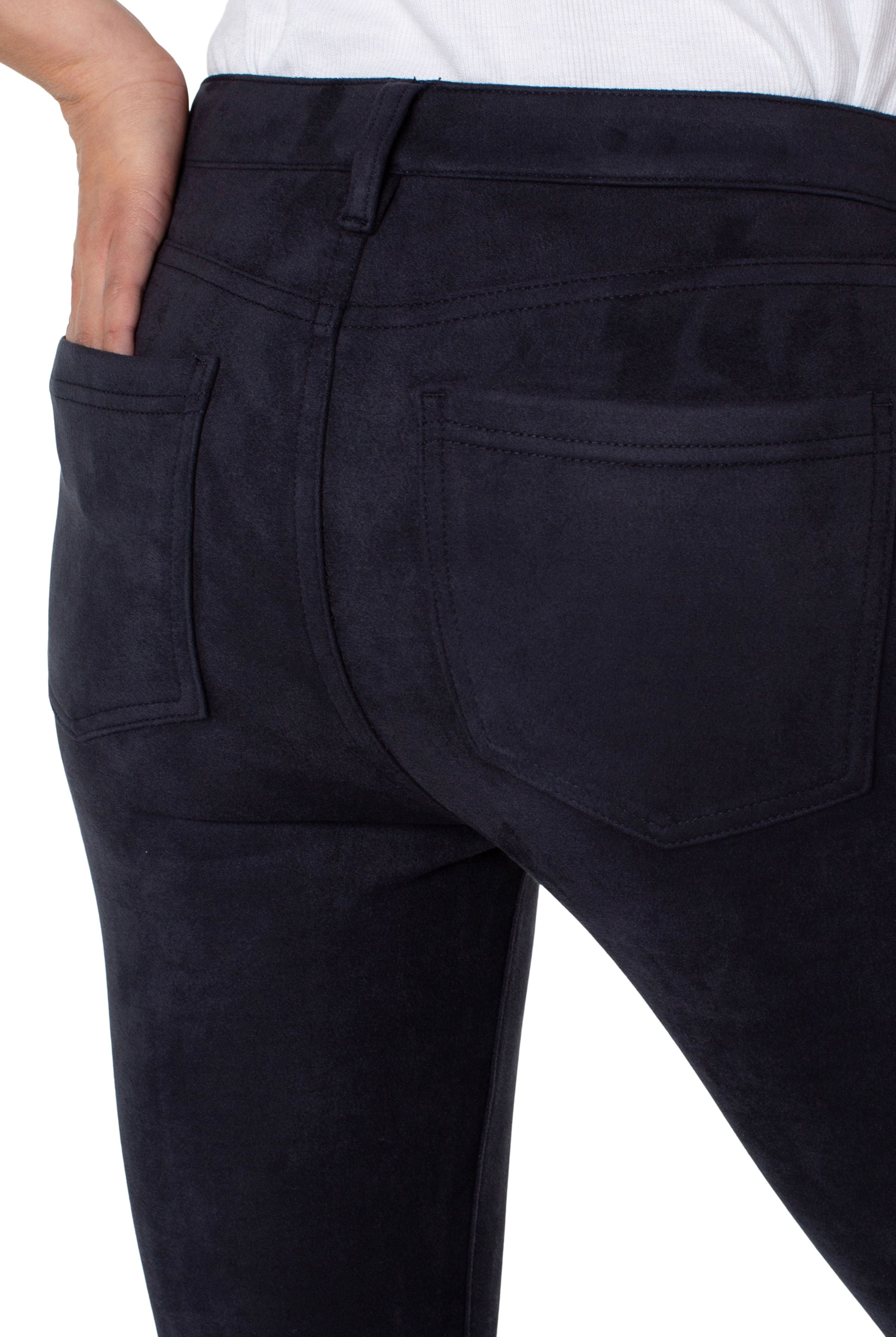Liverpool Madonna Faux Suede Skinny 30 Inches In Pepper-Bottoms-Liverpool-Deja Nu Boutique, Women's Fashion Boutique in Lampasas, Texas