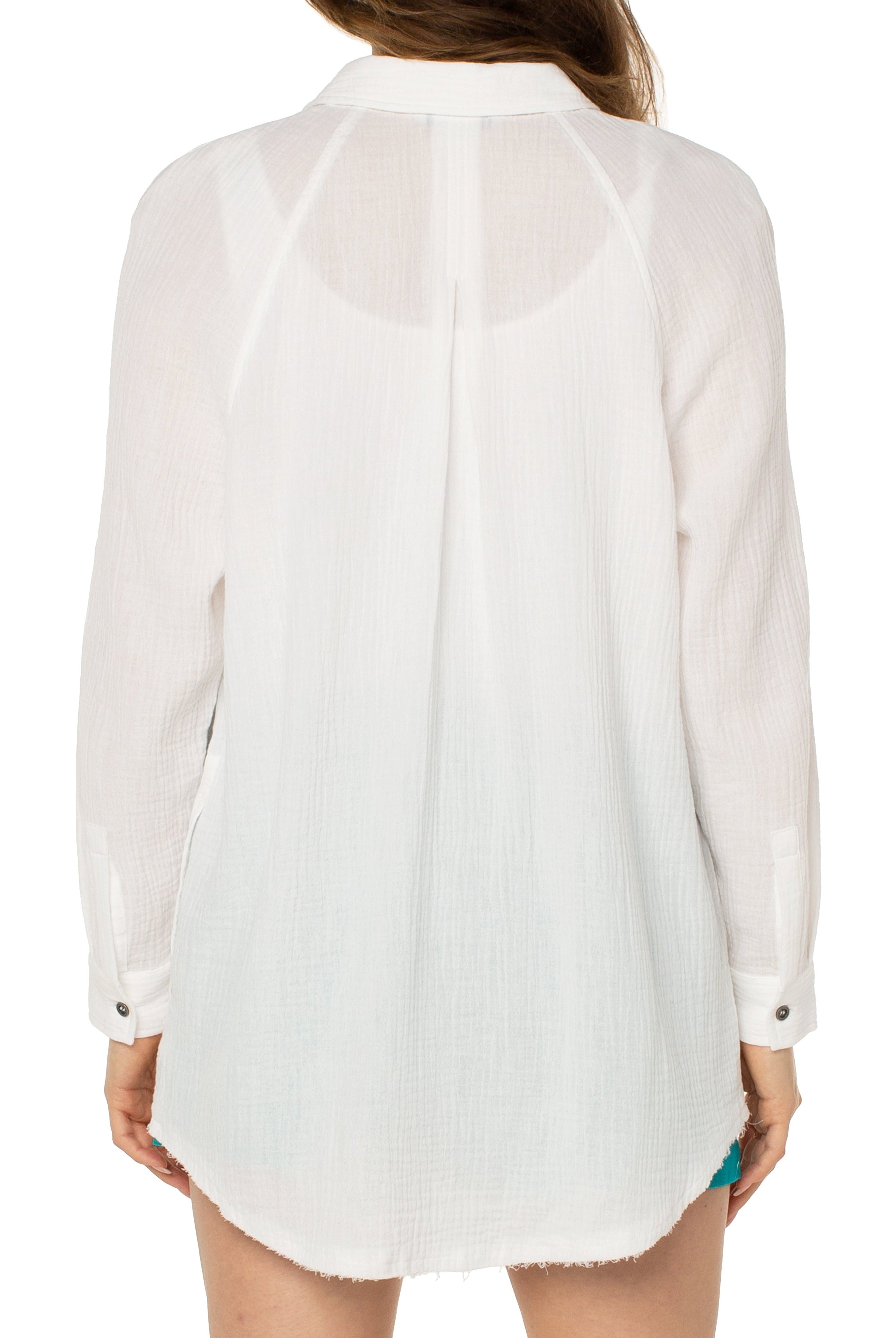 Liverpool Oversized Shirt Jacket In White-Jackets-Liverpool-Deja Nu Boutique, Women's Fashion Boutique in Lampasas, Texas