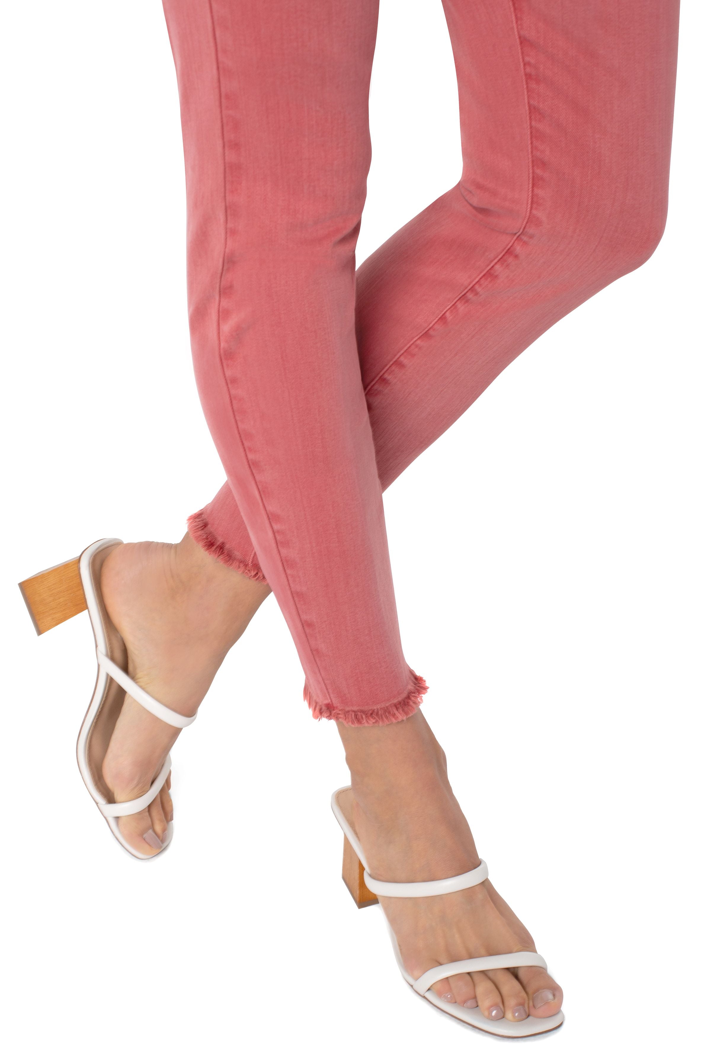 Liverpool Piper Hugger Ankle Fray Hem Jean 28 Ins In Rosebud-Bottoms-Liverpool-Deja Nu Boutique, Women's Fashion Boutique in Lampasas, Texas