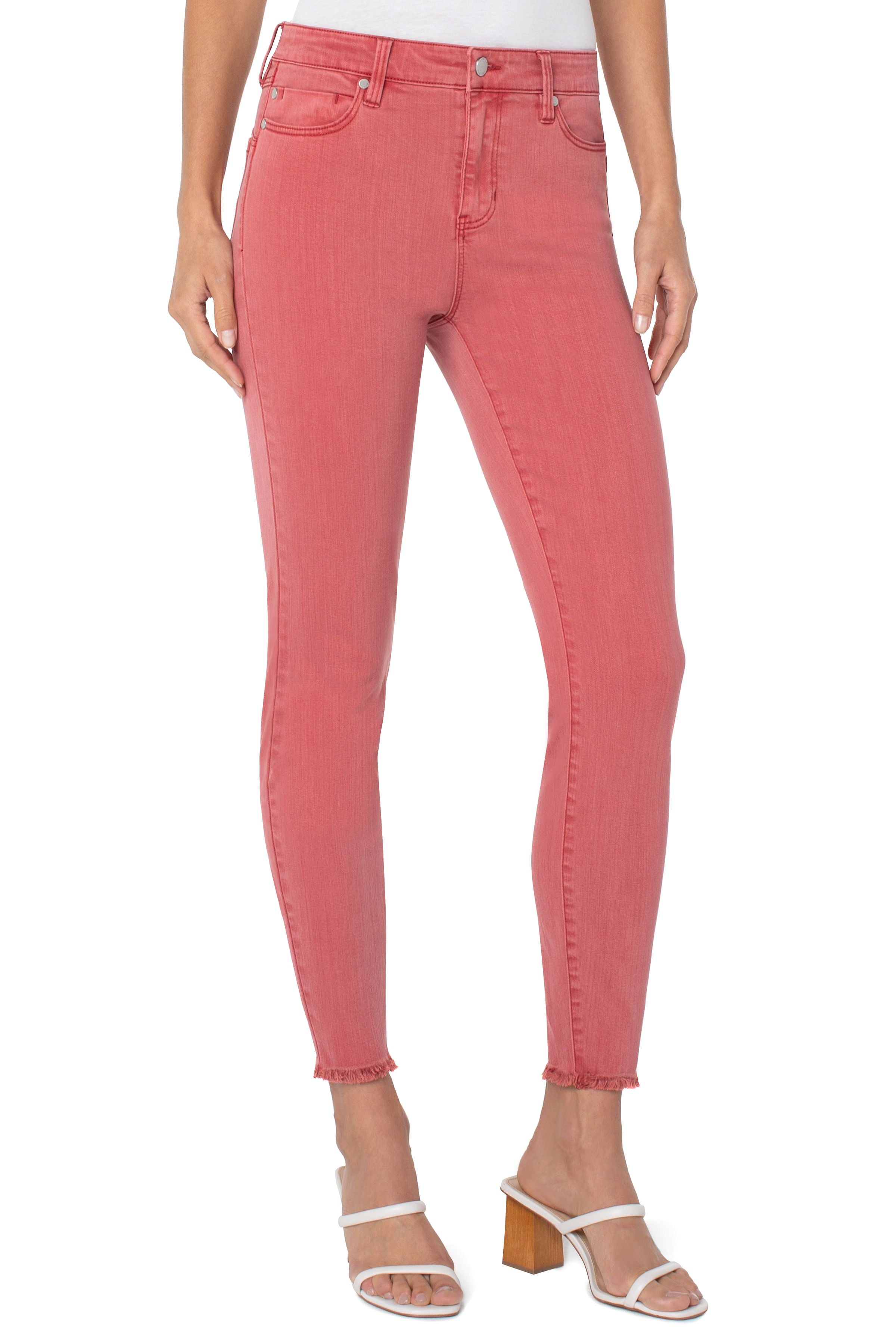 Liverpool Piper Hugger Ankle Fray Hem Jean 28 Ins In Rosebud-Bottoms-Liverpool-Deja Nu Boutique, Women's Fashion Boutique in Lampasas, Texas