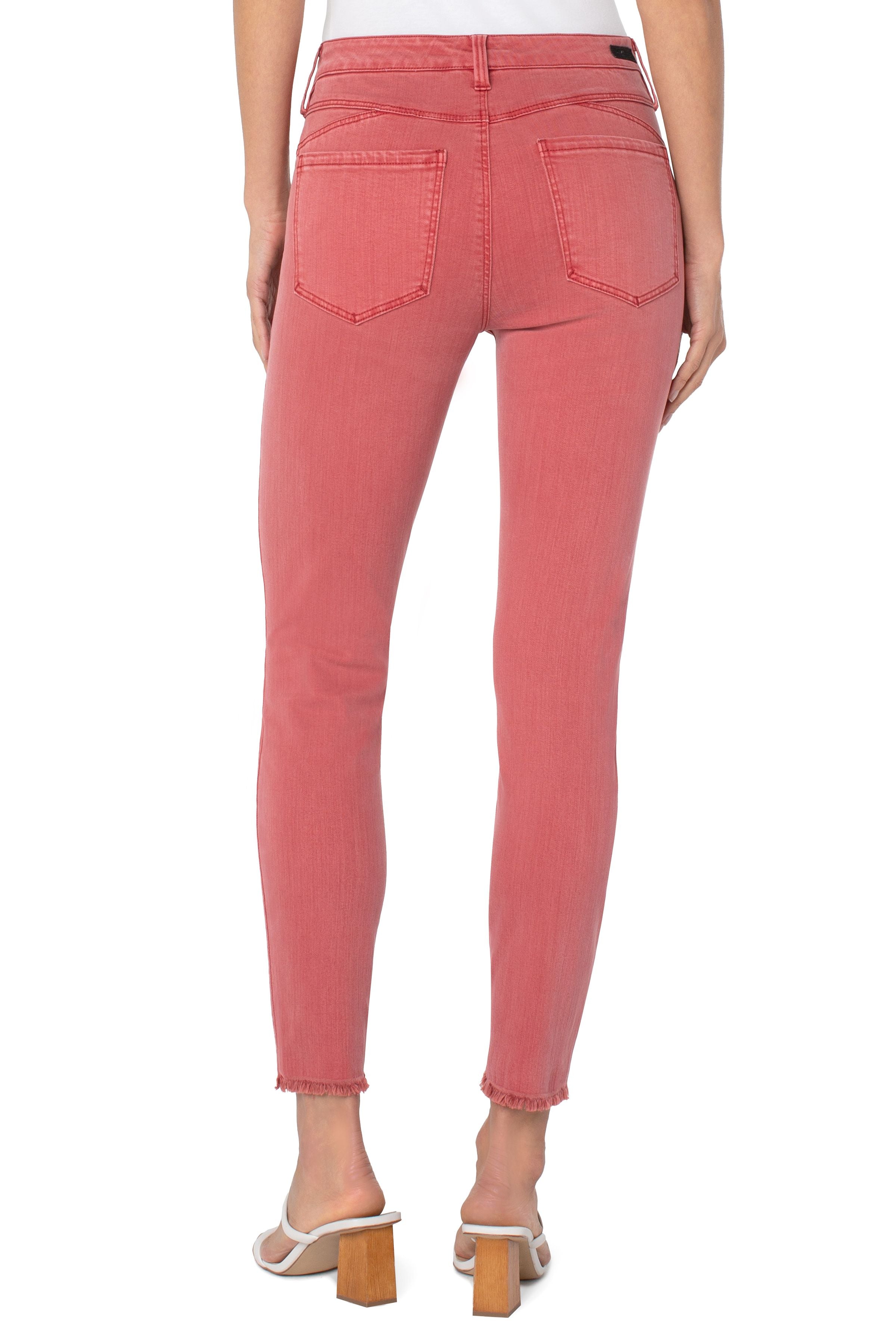Liverpool Piper Hugger Ankle Fray Hem Jean 28 Ins In Rosebud-Bottoms-Liverpool-Deja Nu Boutique, Women's Fashion Boutique in Lampasas, Texas