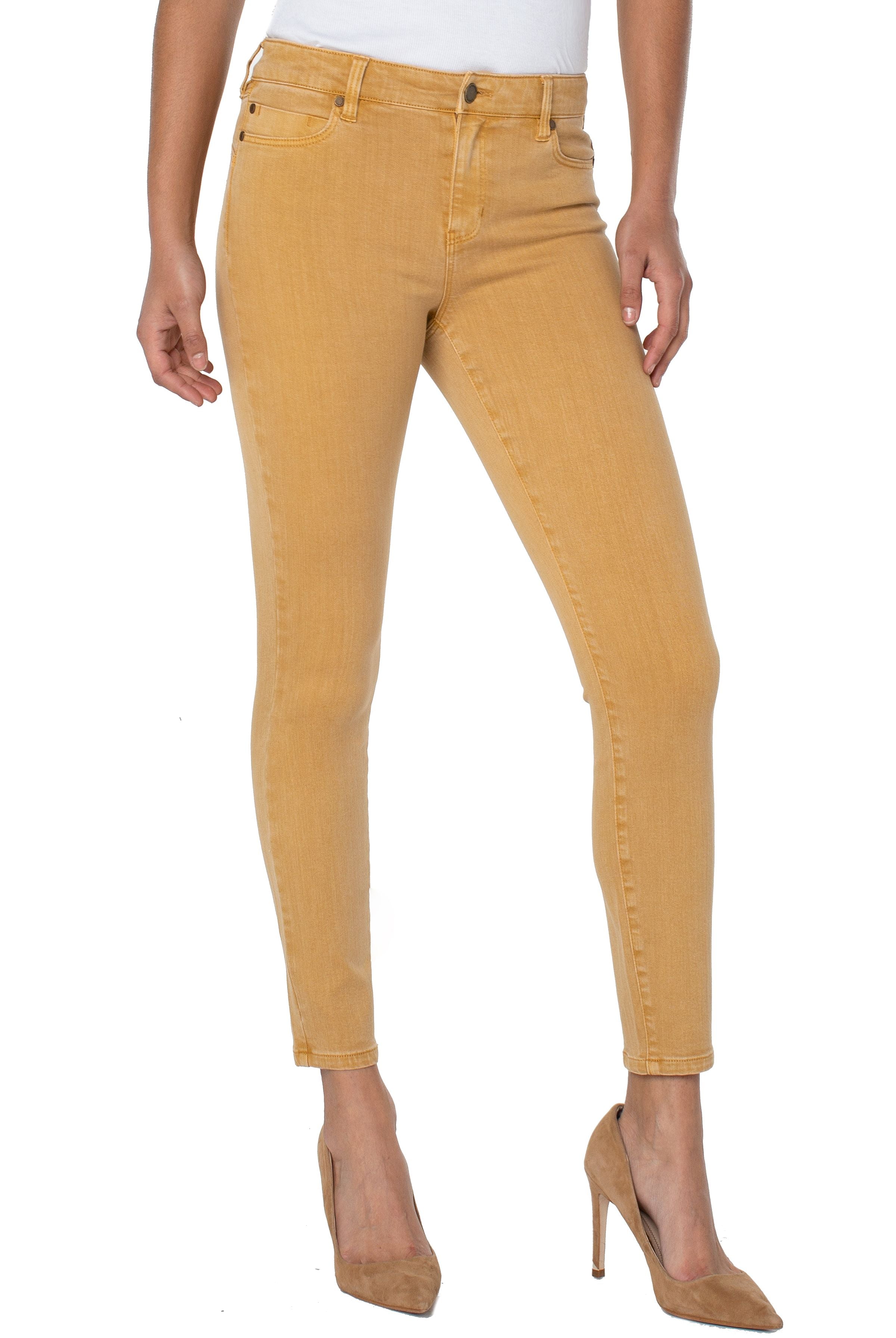Liverpool Piper Hugger Ankle Skinny 28 Ins Jean In Gold Honey-Bottoms-Liverpool-Deja Nu Boutique, Women's Fashion Boutique in Lampasas, Texas