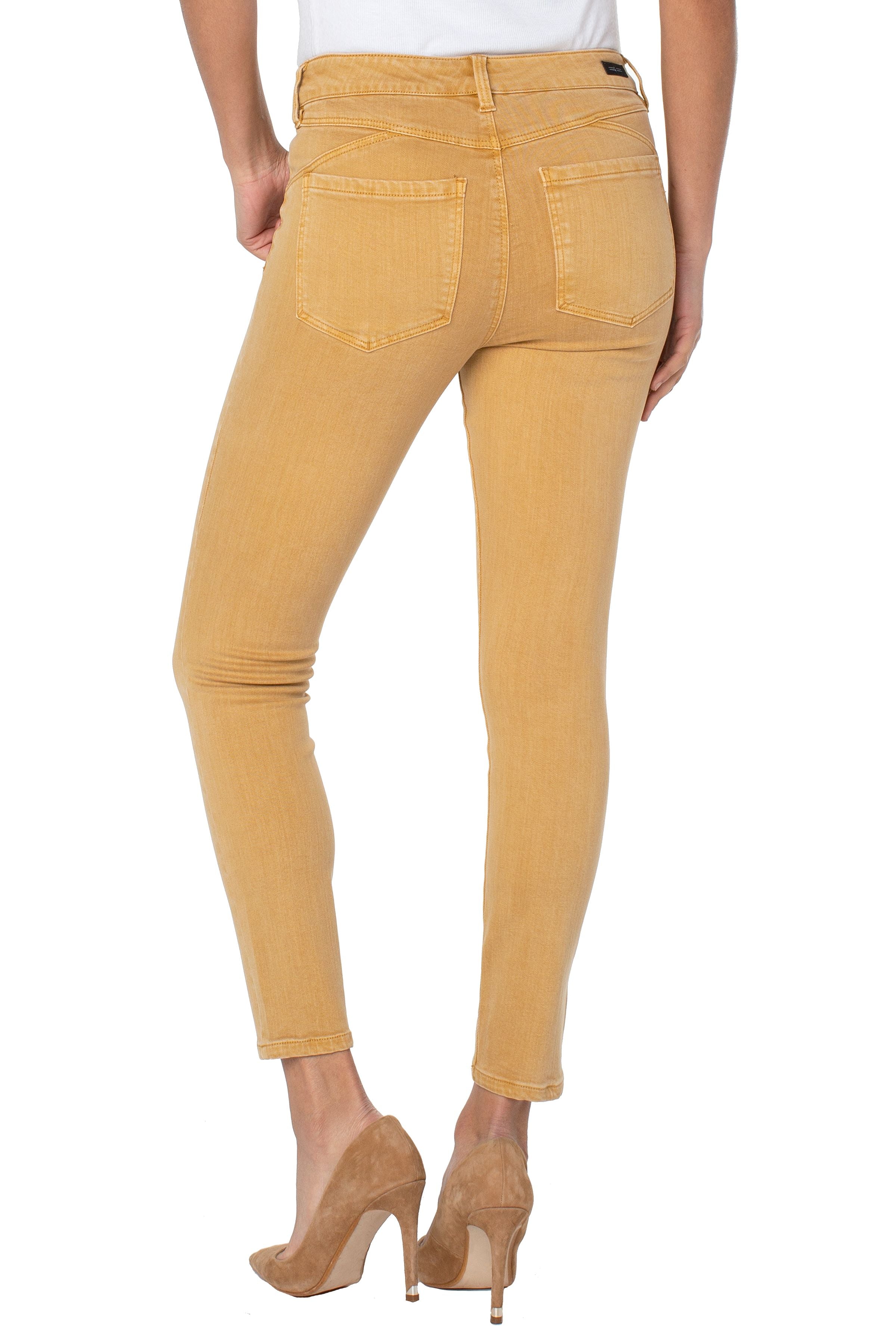 Liverpool Piper Hugger Ankle Skinny 28 Ins Jean In Gold Honey-Bottoms-Liverpool-Deja Nu Boutique, Women's Fashion Boutique in Lampasas, Texas