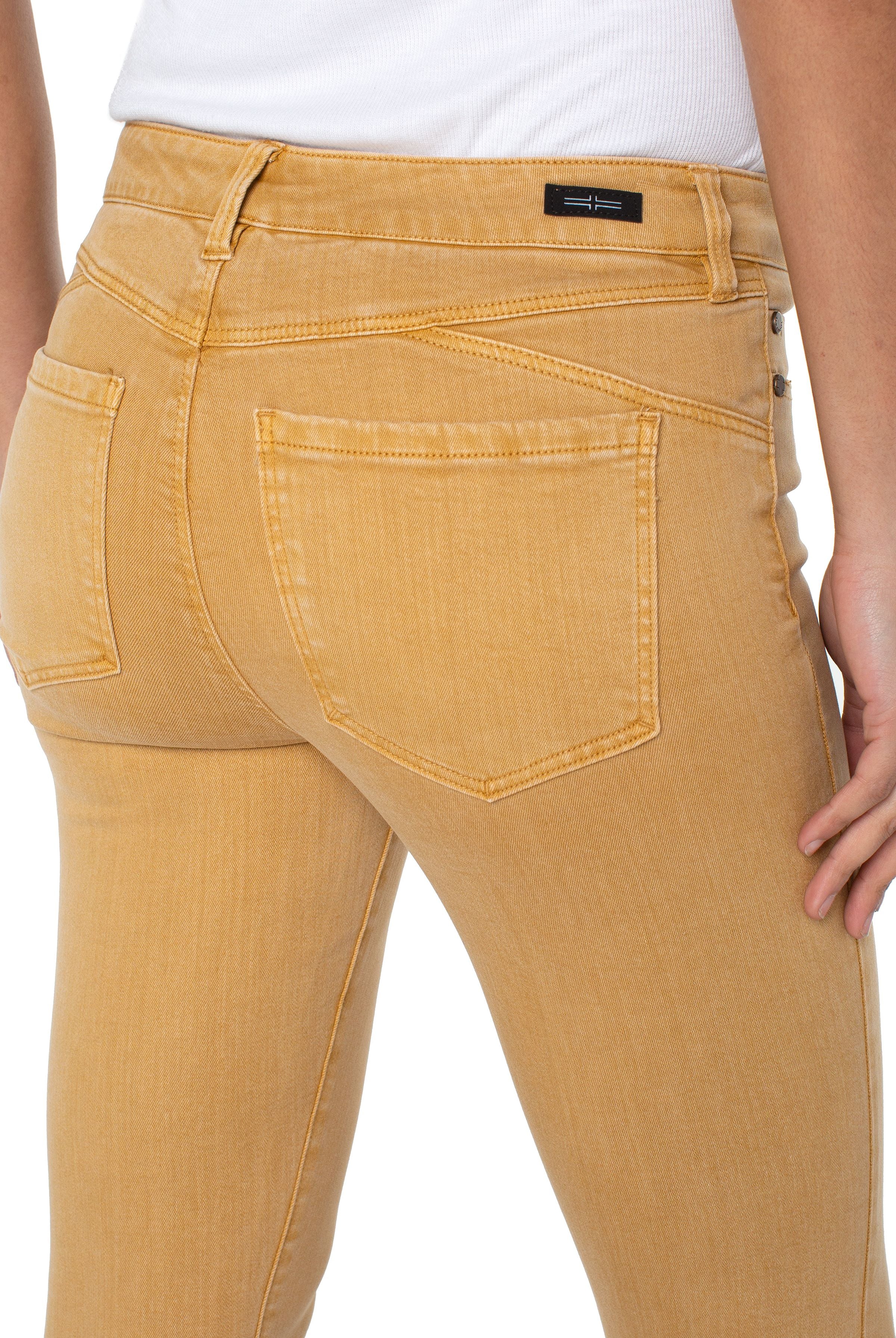 Liverpool Piper Hugger Ankle Skinny 28 Ins Jean In Gold Honey-Bottoms-Liverpool-Deja Nu Boutique, Women's Fashion Boutique in Lampasas, Texas