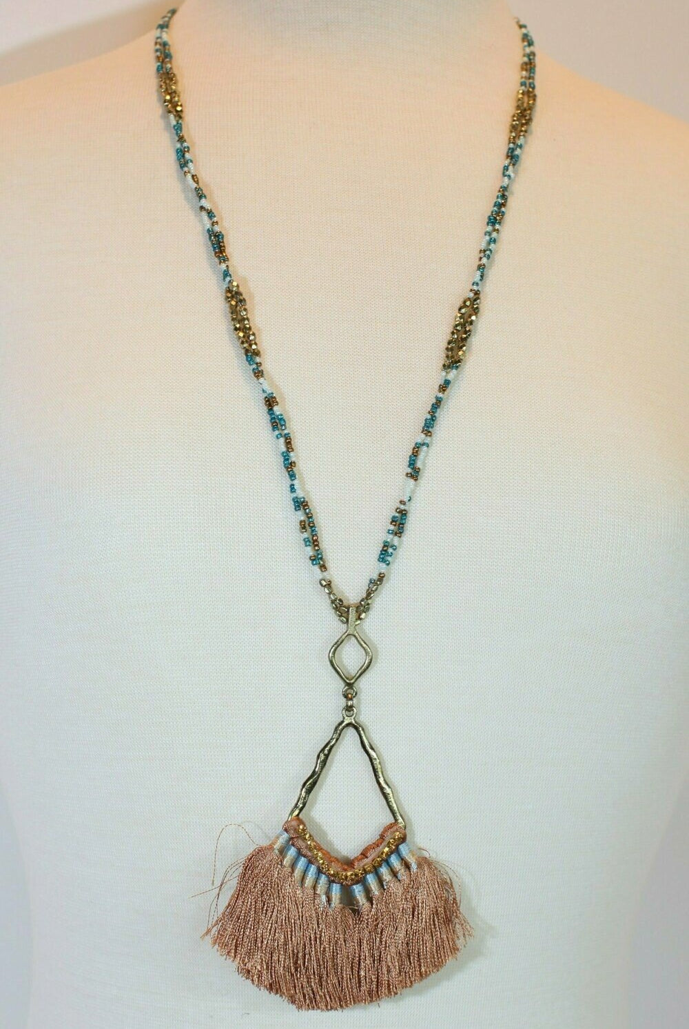 Long Seed Bead Tassel Necklace In Olive Or Brown-Necklaces-Deja Nu Tx-Deja Nu Boutique, Women's Fashion Boutique in Lampasas, Texas