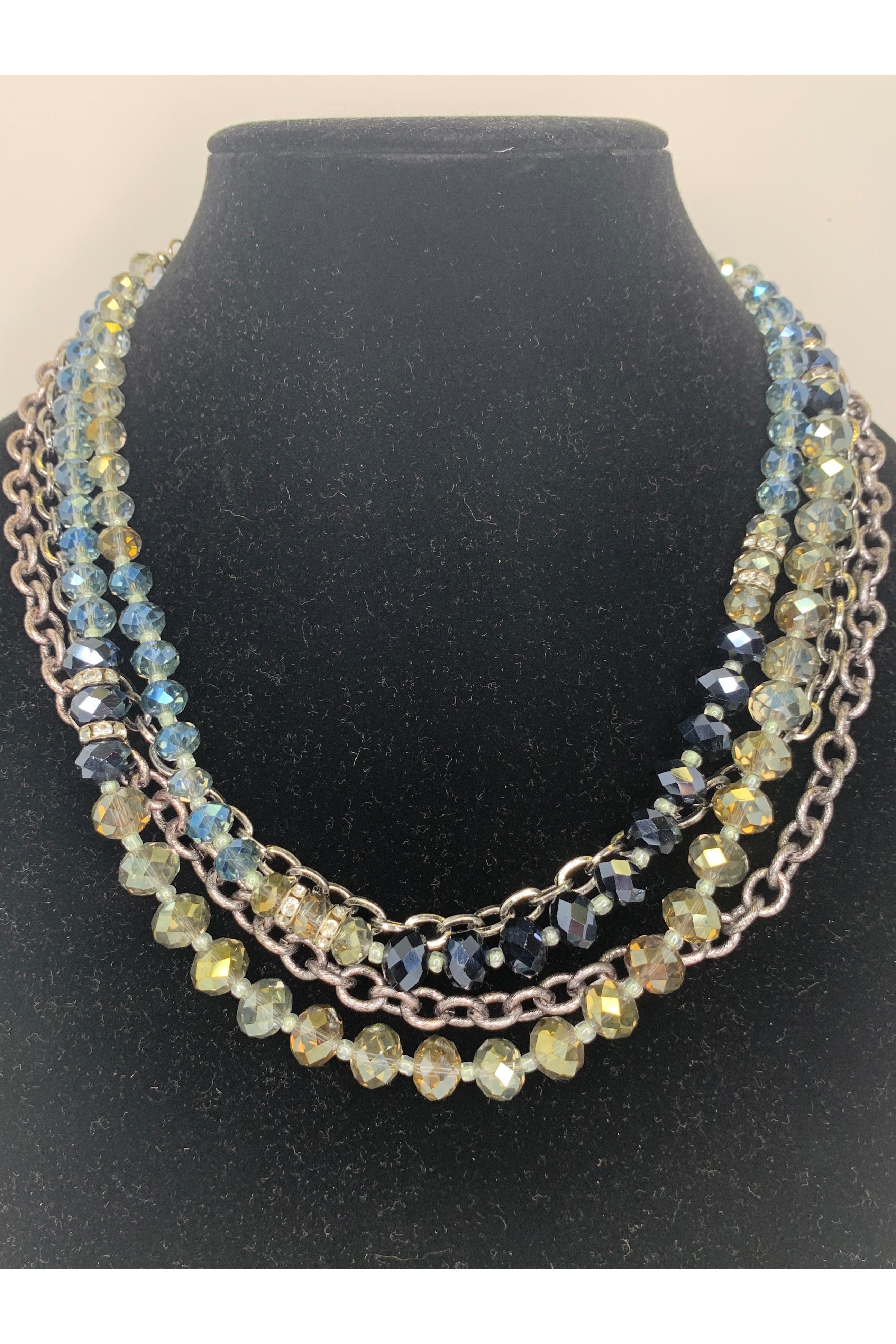 Lost And found Navy Crystal And Rhinestone Stretch Bracelet-Bracelets-Lost And Found-Deja Nu Boutique, Women's Fashion Boutique in Lampasas, Texas