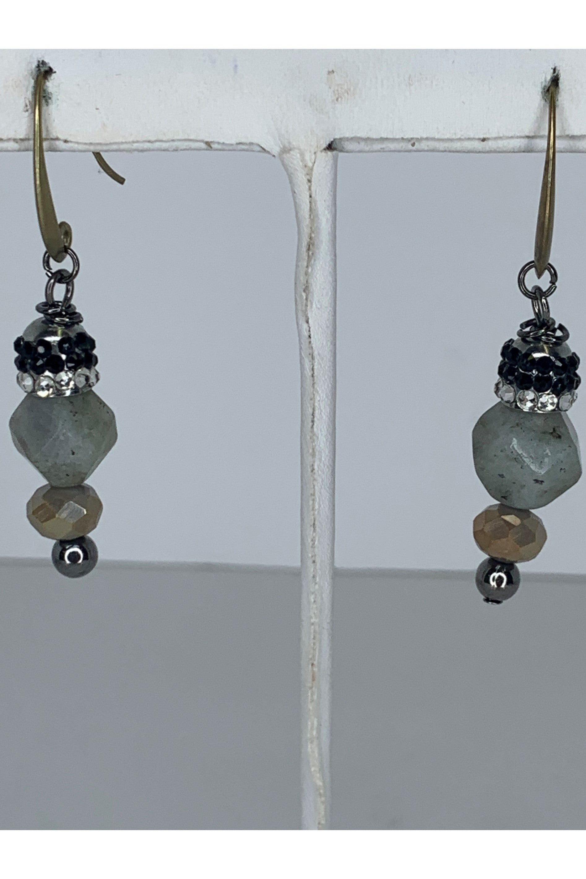 Lost And Found Gold Dangle Stone Earrings-Earrings-Lost And Found-Deja Nu Boutique, Women's Fashion Boutique in Lampasas, Texas