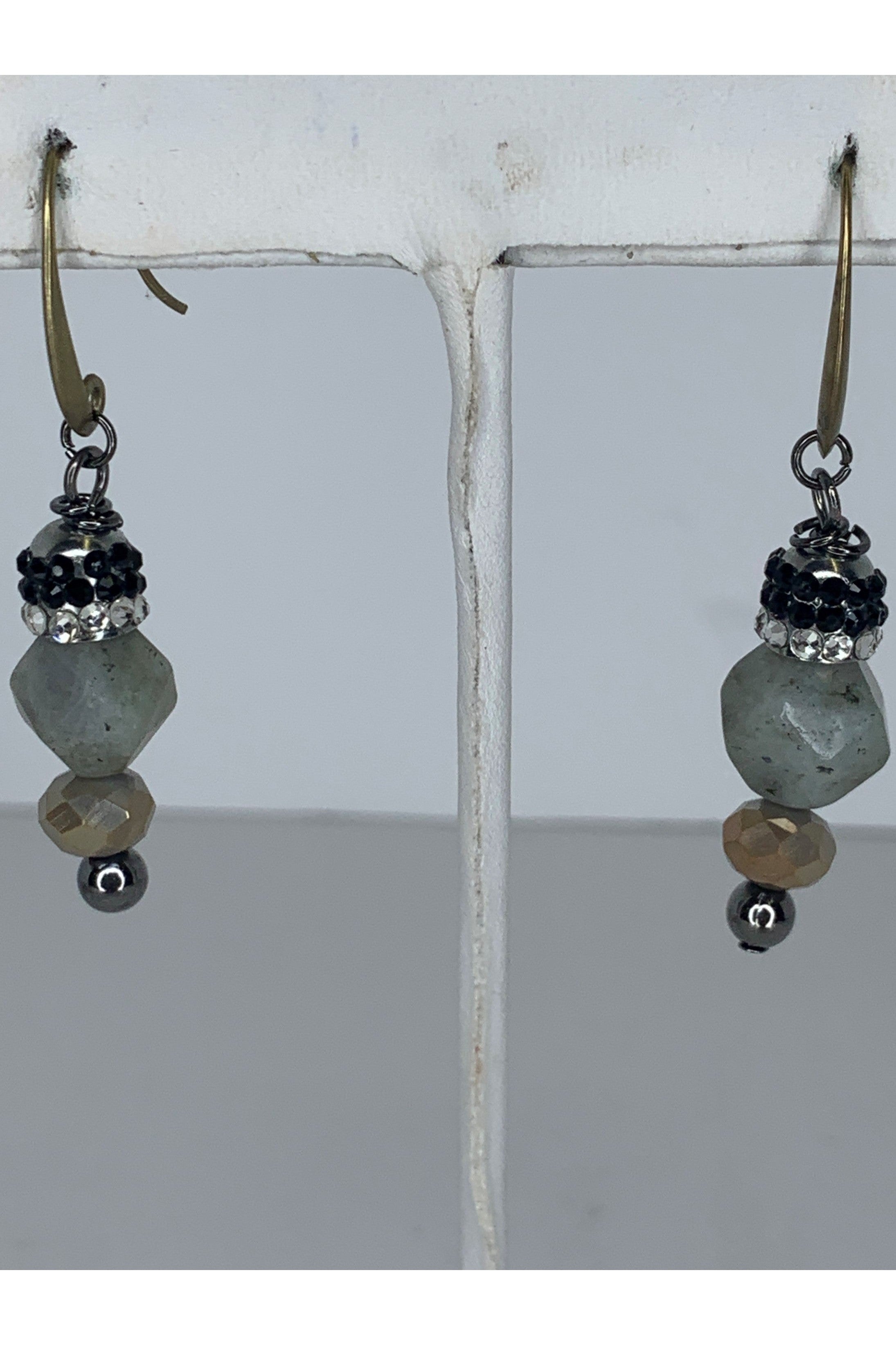 Lost And Found Gold Dangle Stone Earrings-Earrings-Lost And Found-Deja Nu Boutique, Women's Fashion Boutique in Lampasas, Texas