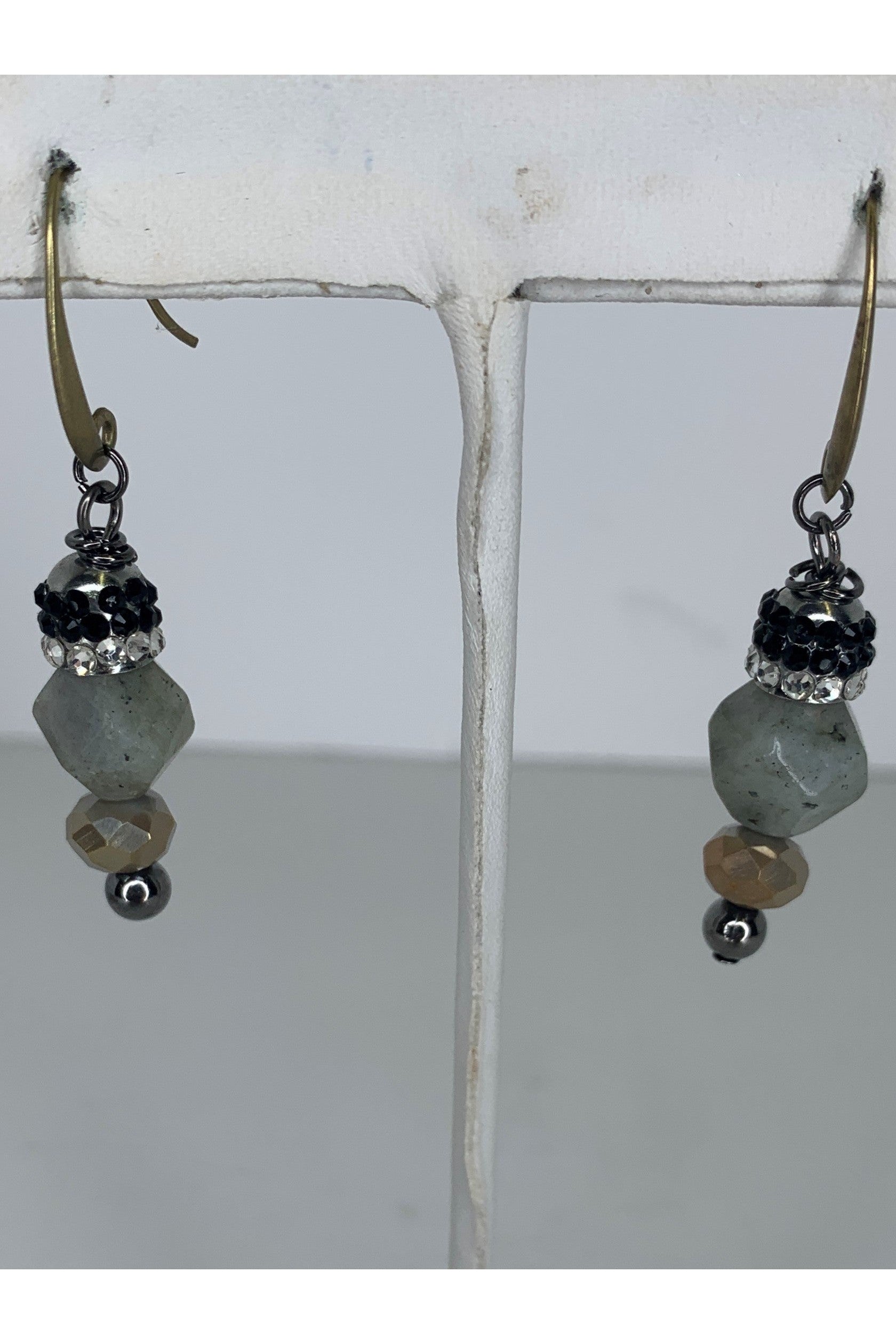 Lost And Found Gold Dangle Stone Earrings-Earrings-Lost And Found-Deja Nu Boutique, Women's Fashion Boutique in Lampasas, Texas