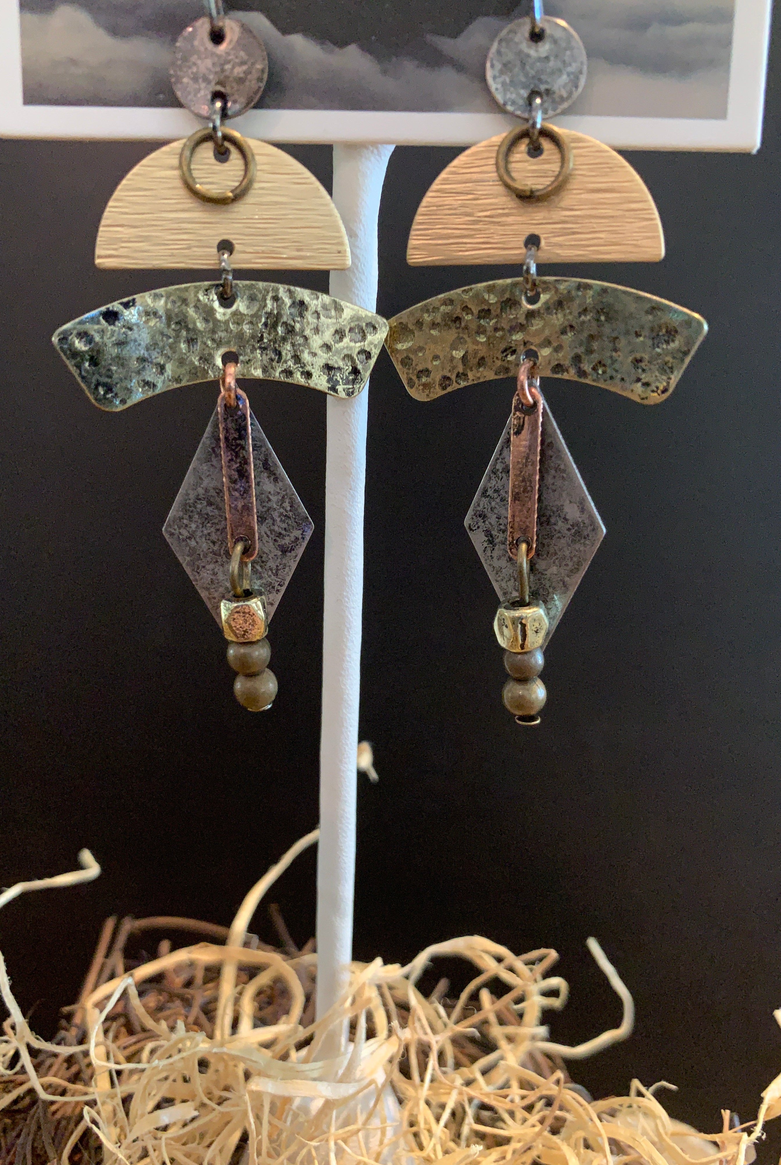 Lost And Found Industry Collage Earring-Earrings-Lost And Found-Deja Nu Boutique, Women's Fashion Boutique in Lampasas, Texas