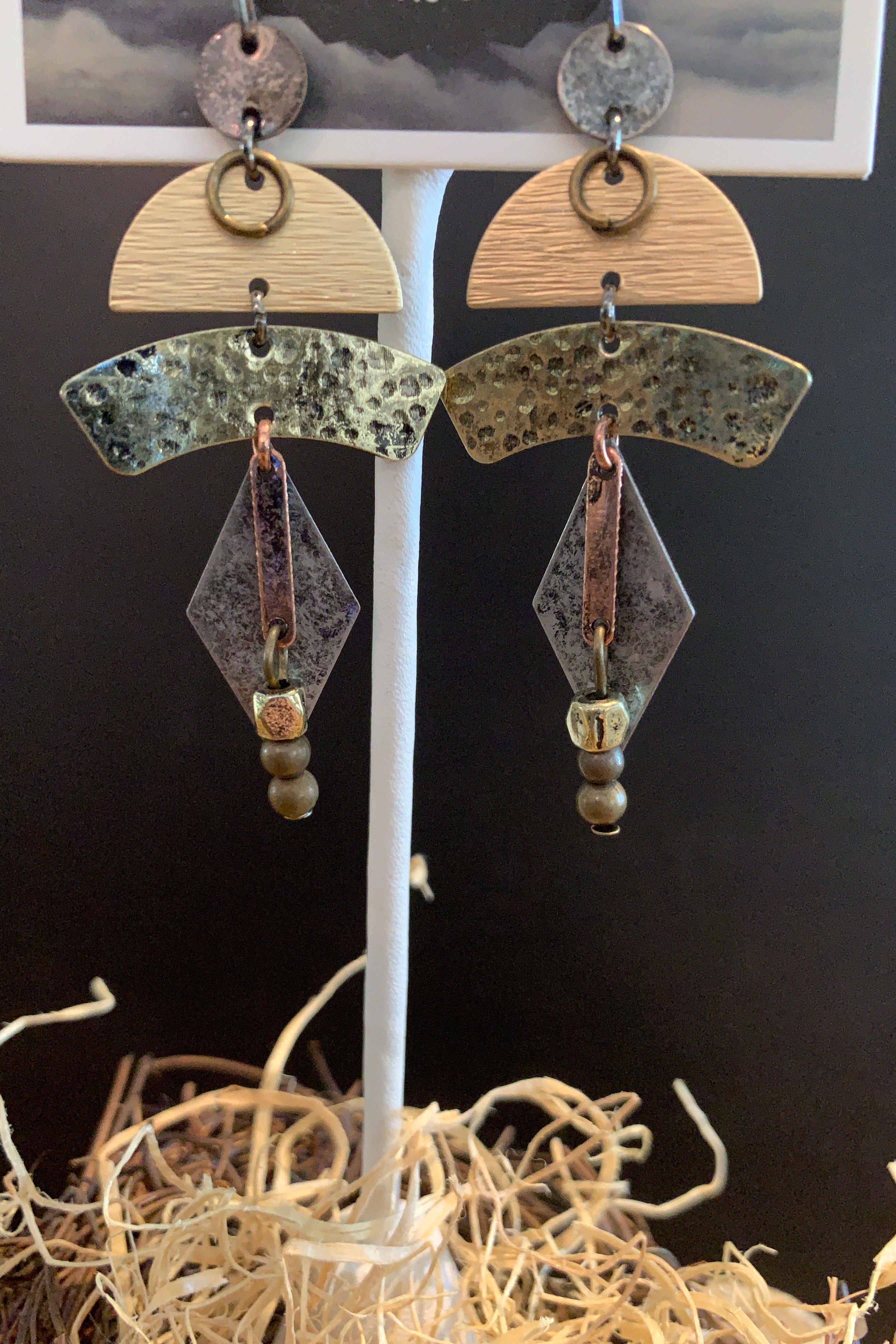 Lost And Found Industry Collage Earring-Earrings-Lost And Found-Deja Nu Boutique, Women's Fashion Boutique in Lampasas, Texas