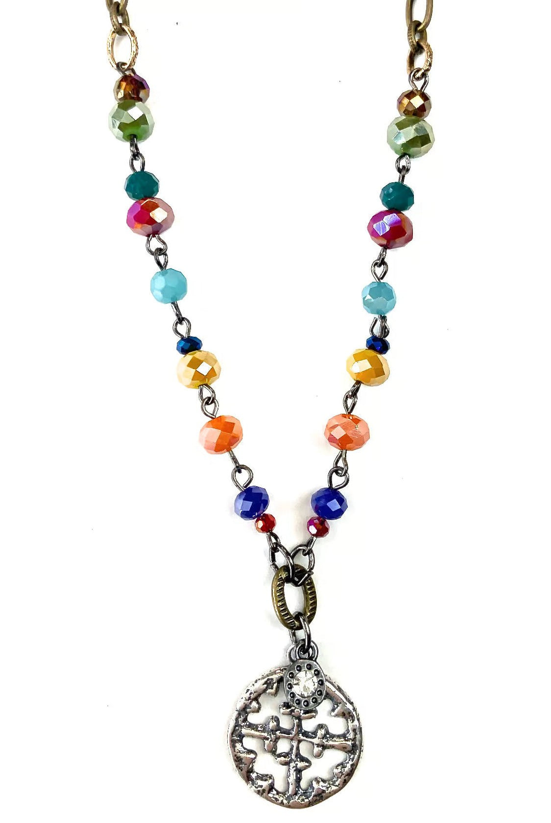 Lost And Found Love Shack Short Rosaries And Chain With Pendant-Necklaces-Lost And Found-Deja Nu Boutique, Women's Fashion Boutique in Lampasas, Texas