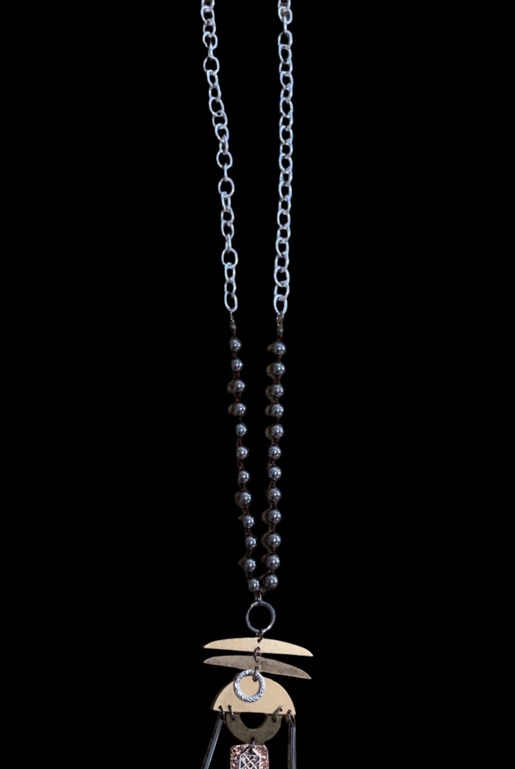 Lost And Found Mixed Metal And Abstract Shape Necklace-Necklaces-Lost And Found-Deja Nu Boutique, Women's Fashion Boutique in Lampasas, Texas