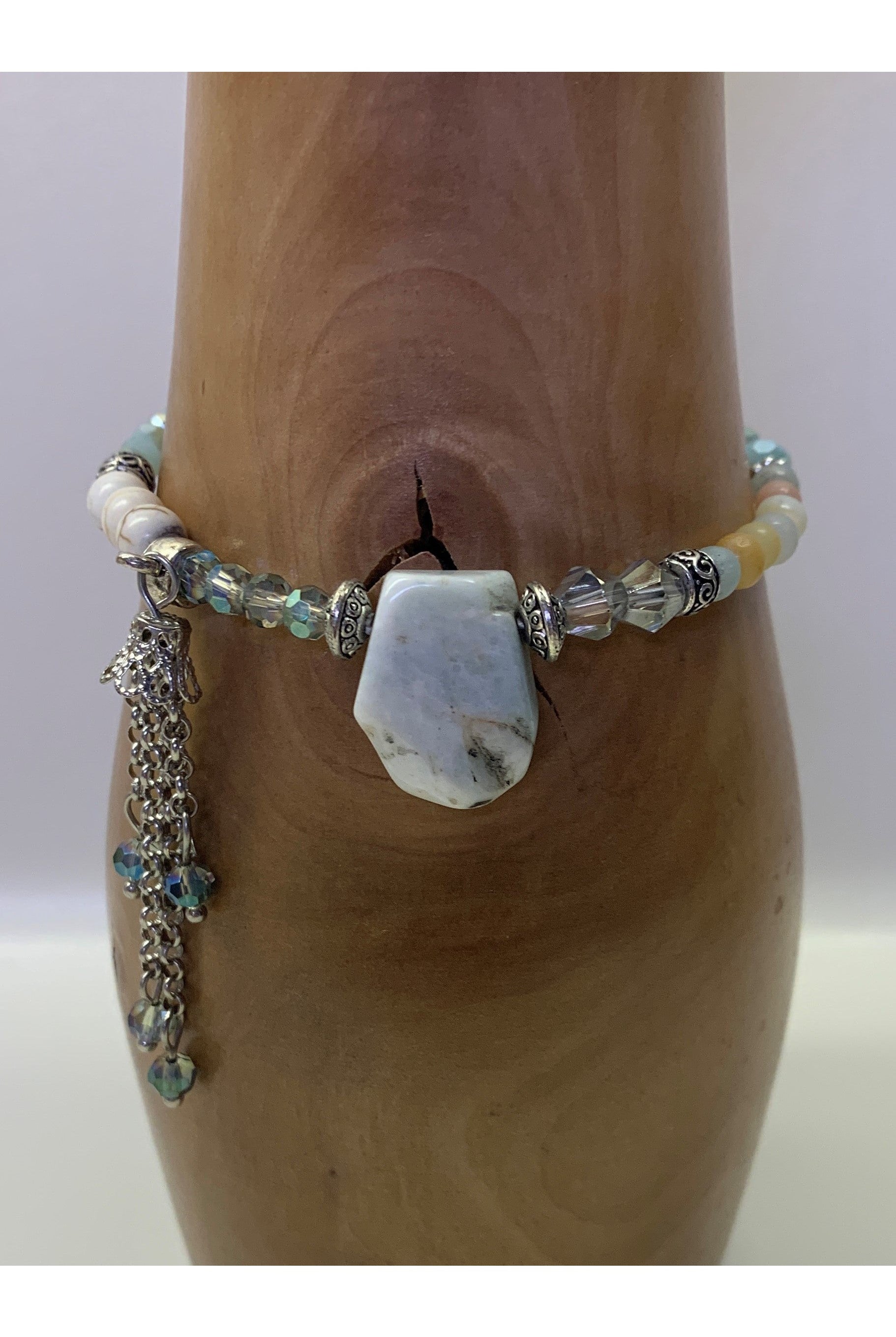 Lost And Found Natural Stone Beaded Bracelet In Mint-Bracelets-Lost And Found-Deja Nu Boutique, Women's Fashion Boutique in Lampasas, Texas