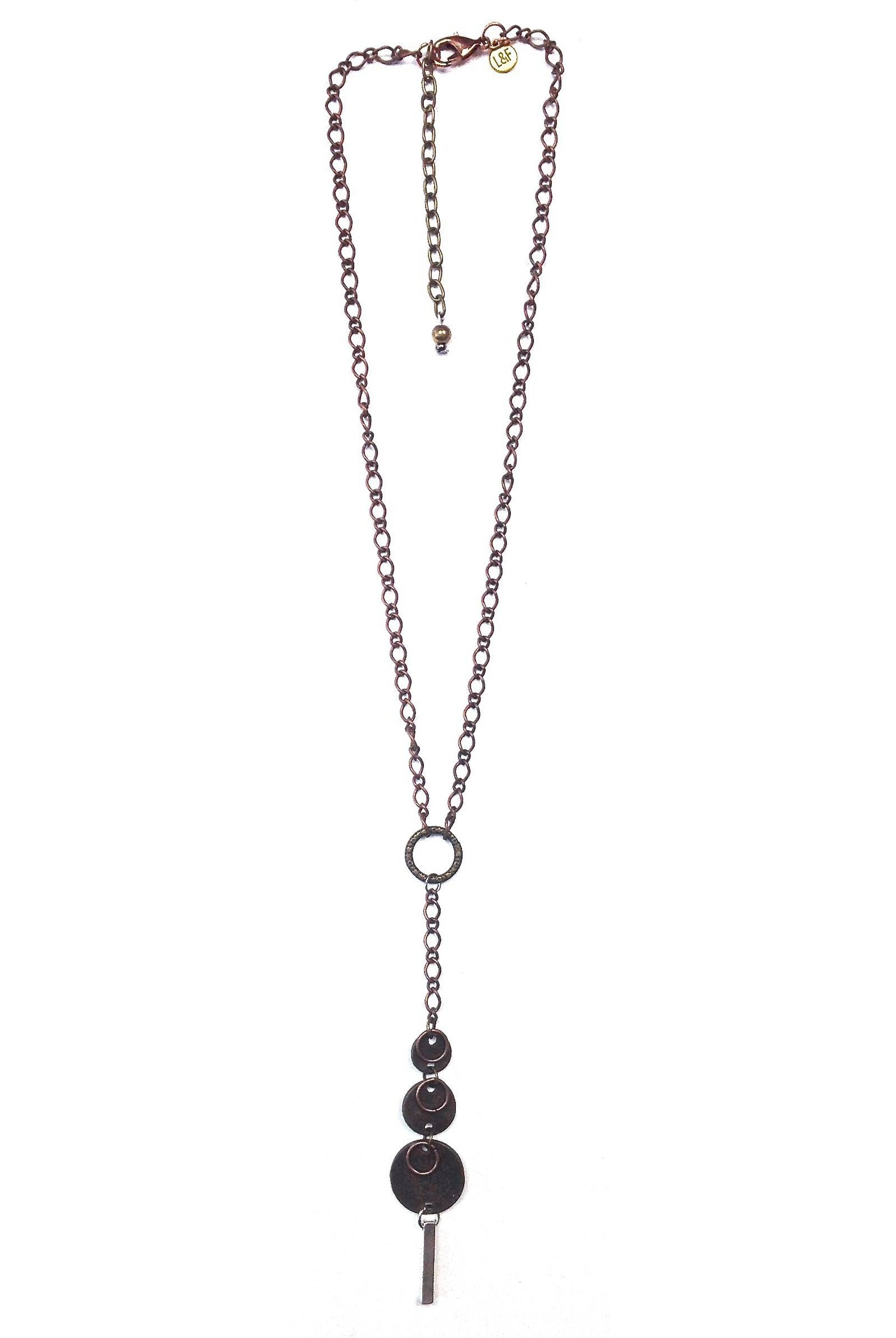 Lost And Found Simple Chain With Graduating Disc Drops-Necklaces-Lost And Found-Deja Nu Boutique, Women's Fashion Boutique in Lampasas, Texas