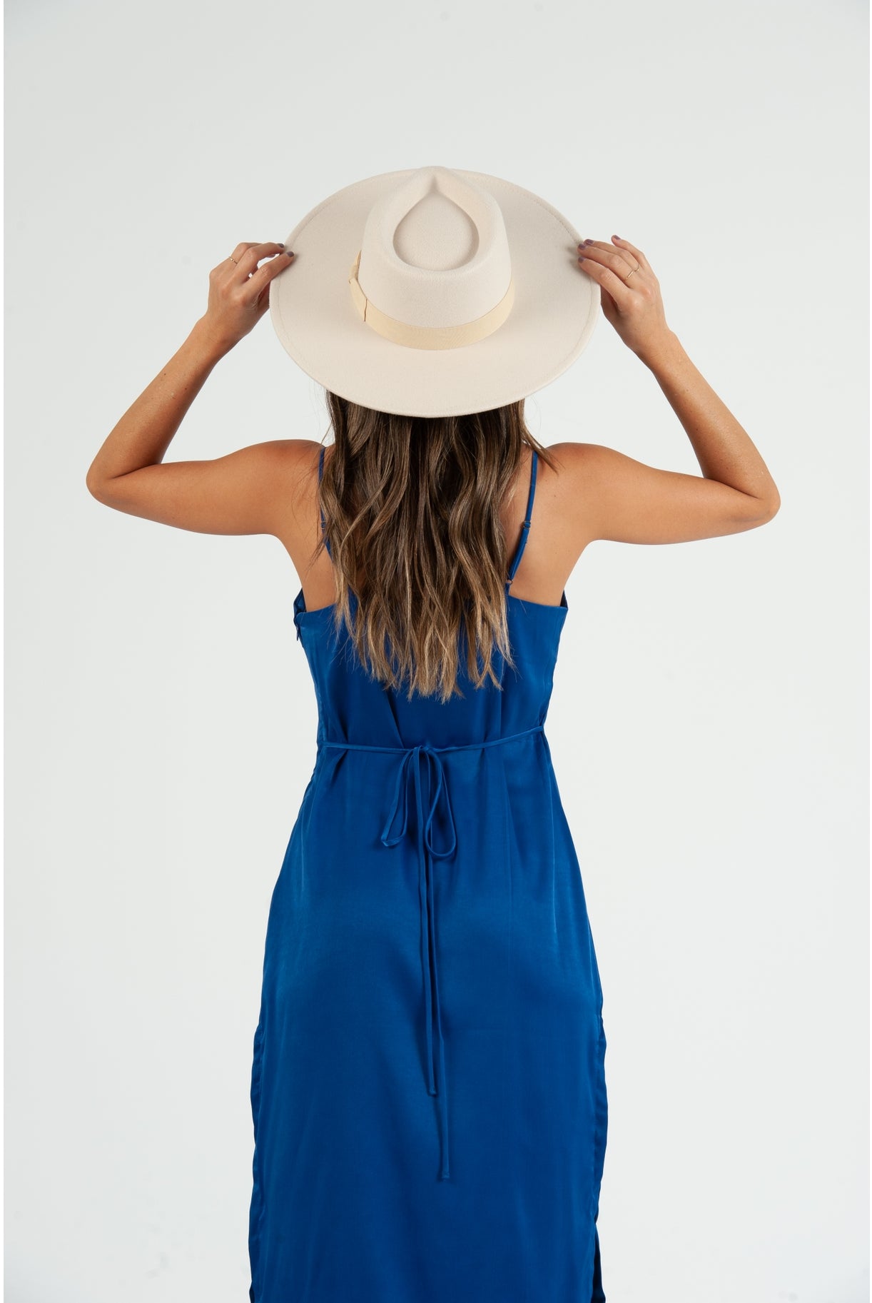 Lucca Couture Sierra Satin Back Tie Dress Royal Blue-Dresses-Lucca Couture-Deja Nu Boutique, Women's Fashion Boutique in Lampasas, Texas