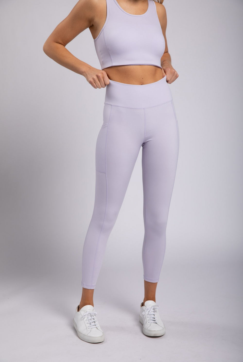 Mono B Lycra-Blend Cut-Out Back Essential Sports Bra In Purple Heather-Bra/Bralette-Mono B-Deja Nu Boutique, Women's Fashion Boutique in Lampasas, Texas