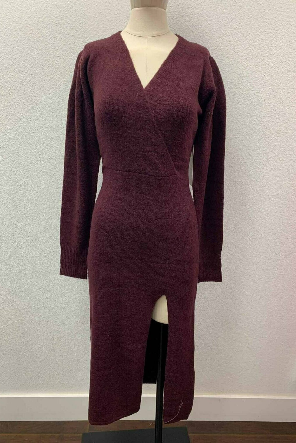 Moodie Plum Sweater Dress-Dresses-Moodie-Deja Nu Boutique, Women's Fashion Boutique in Lampasas, Texas