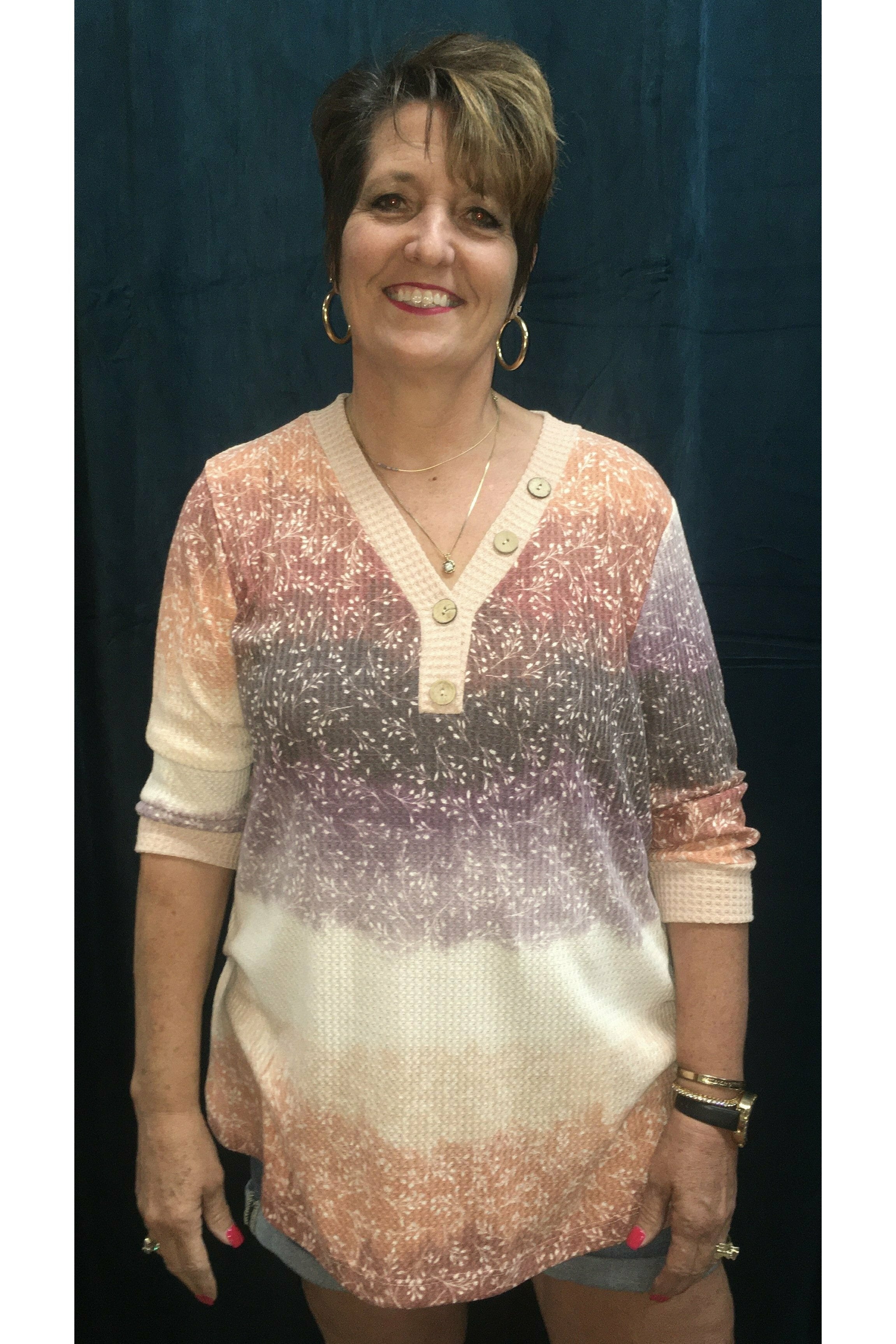 Oddi Plum Multi Flower Print Plus Top-Curvy/Plus Tops-Oddi-Deja Nu Boutique, Women's Fashion Boutique in Lampasas, Texas