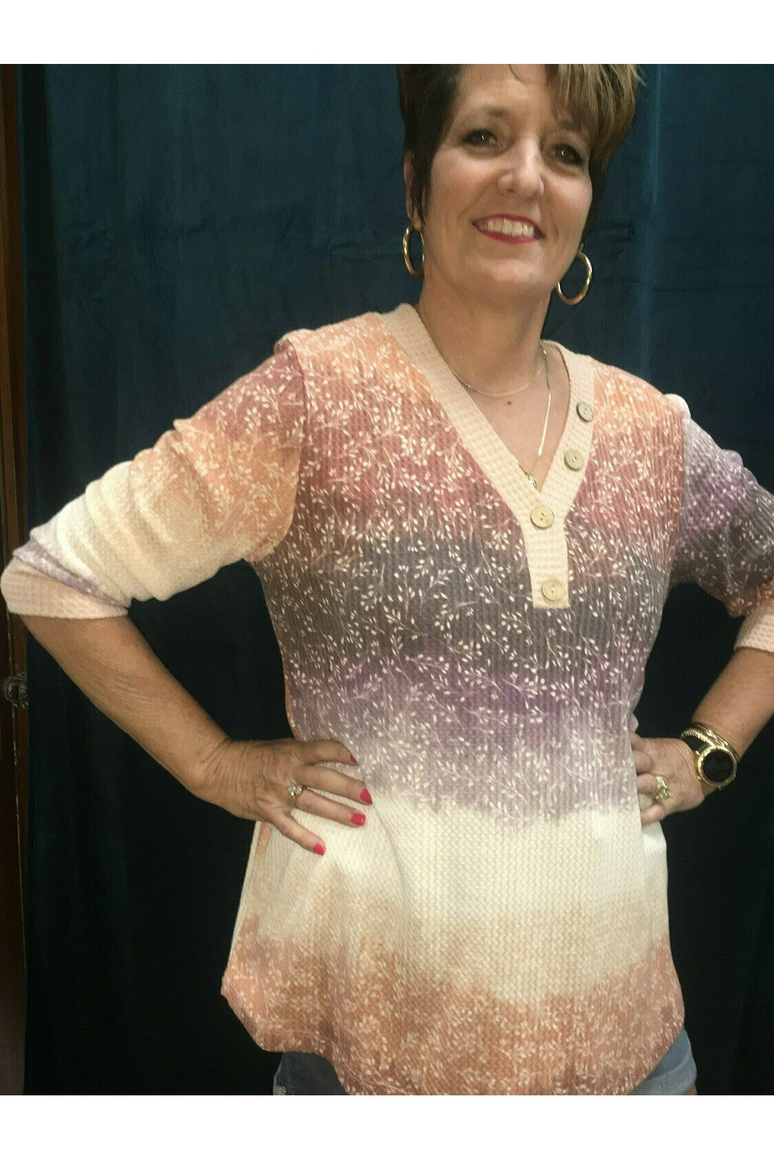 Oddi Plum Multi Flower Print Plus Top-Curvy/Plus Tops-Oddi-Deja Nu Boutique, Women's Fashion Boutique in Lampasas, Texas