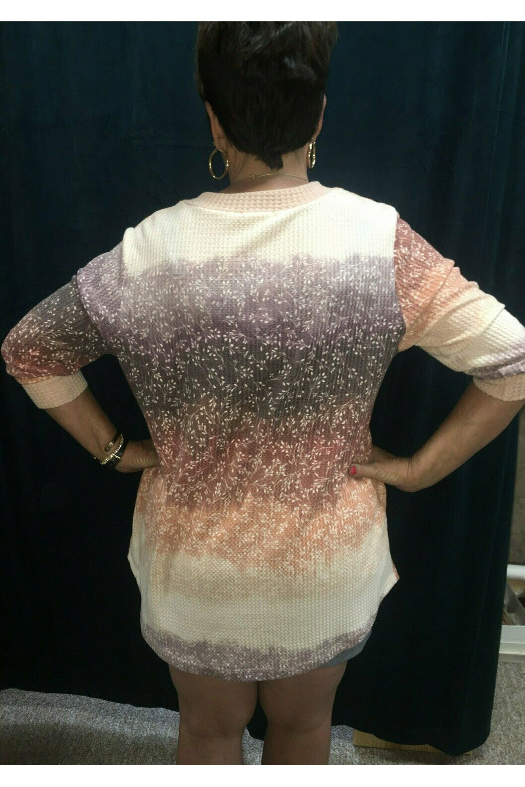 Oddi Plum Multi Flower Print Plus Top-Curvy/Plus Tops-Oddi-Deja Nu Boutique, Women's Fashion Boutique in Lampasas, Texas