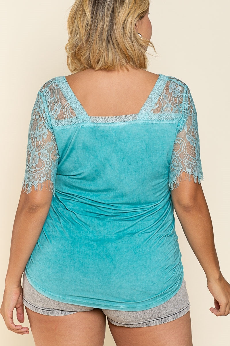 POL Sweetheart Confessions Top In Aqua - Plus-Curvy/Plus Tops-POL-Deja Nu Boutique, Women's Fashion Boutique in Lampasas, Texas