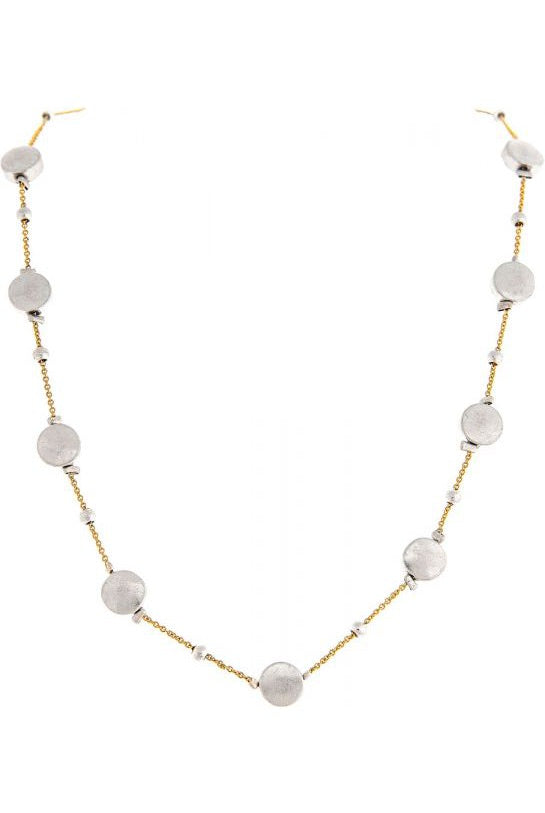 Rain Jewelry Collection Two Tone Silver Disc Gold Chain Necklace Set-Necklaces-Rain Jewelry Collection-Deja Nu Boutique, Women's Fashion Boutique in Lampasas, Texas