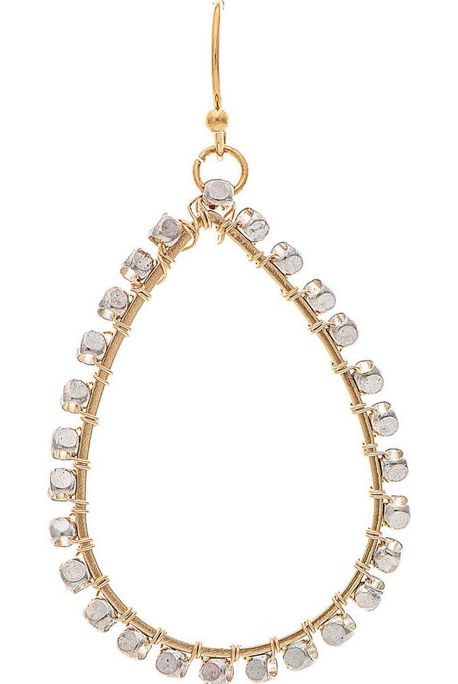 Rain Jewelry Two Tone Wire Wrap Nuggets Drop Earring-Earrings-Rain Jewelry Collection-Deja Nu Boutique, Women's Fashion Boutique in Lampasas, Texas