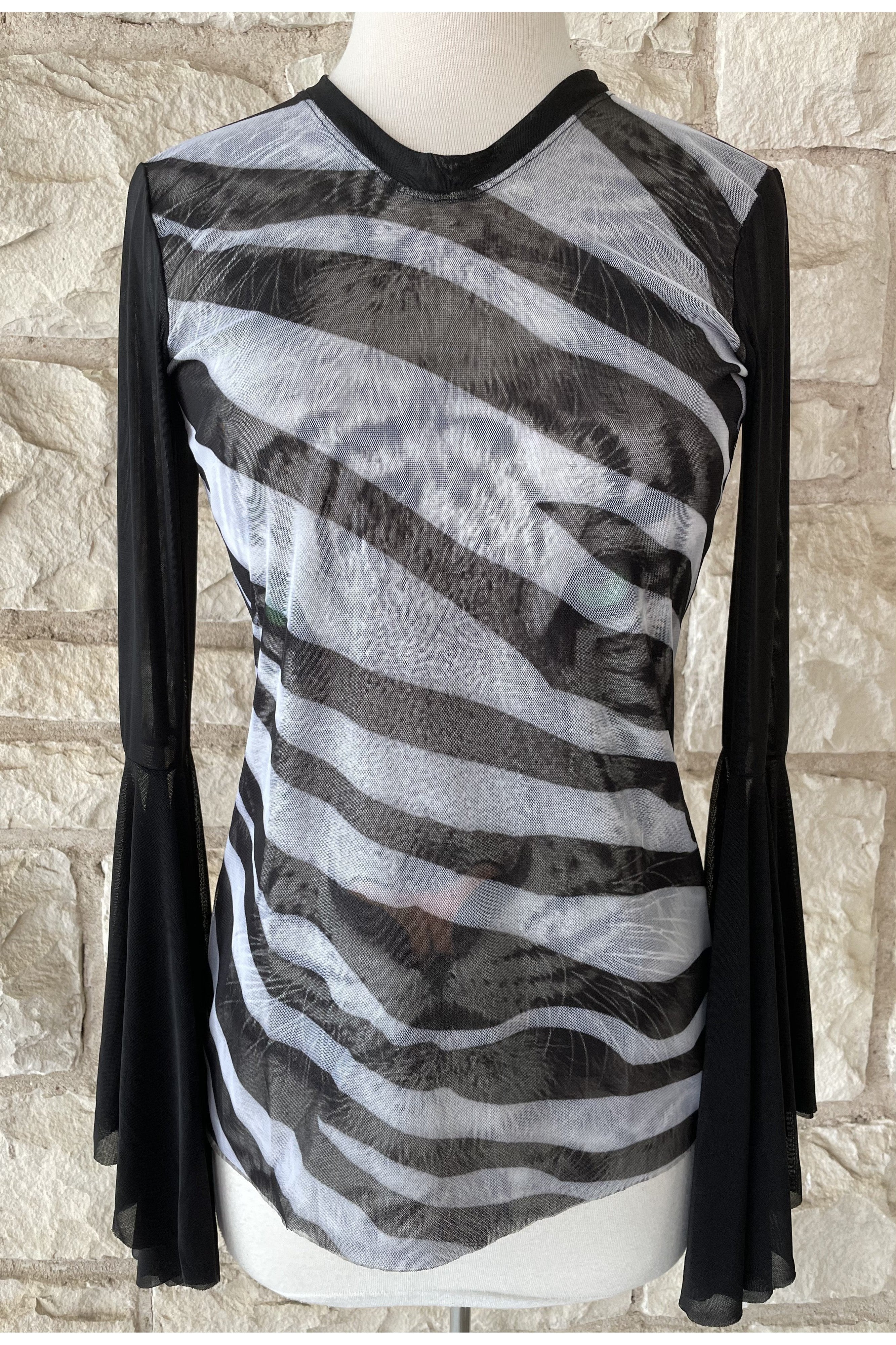 Save The Faith White Tiger Long Sleeve Top-Tops-Save The Faith-Deja Nu Boutique, Women's Fashion Boutique in Lampasas, Texas