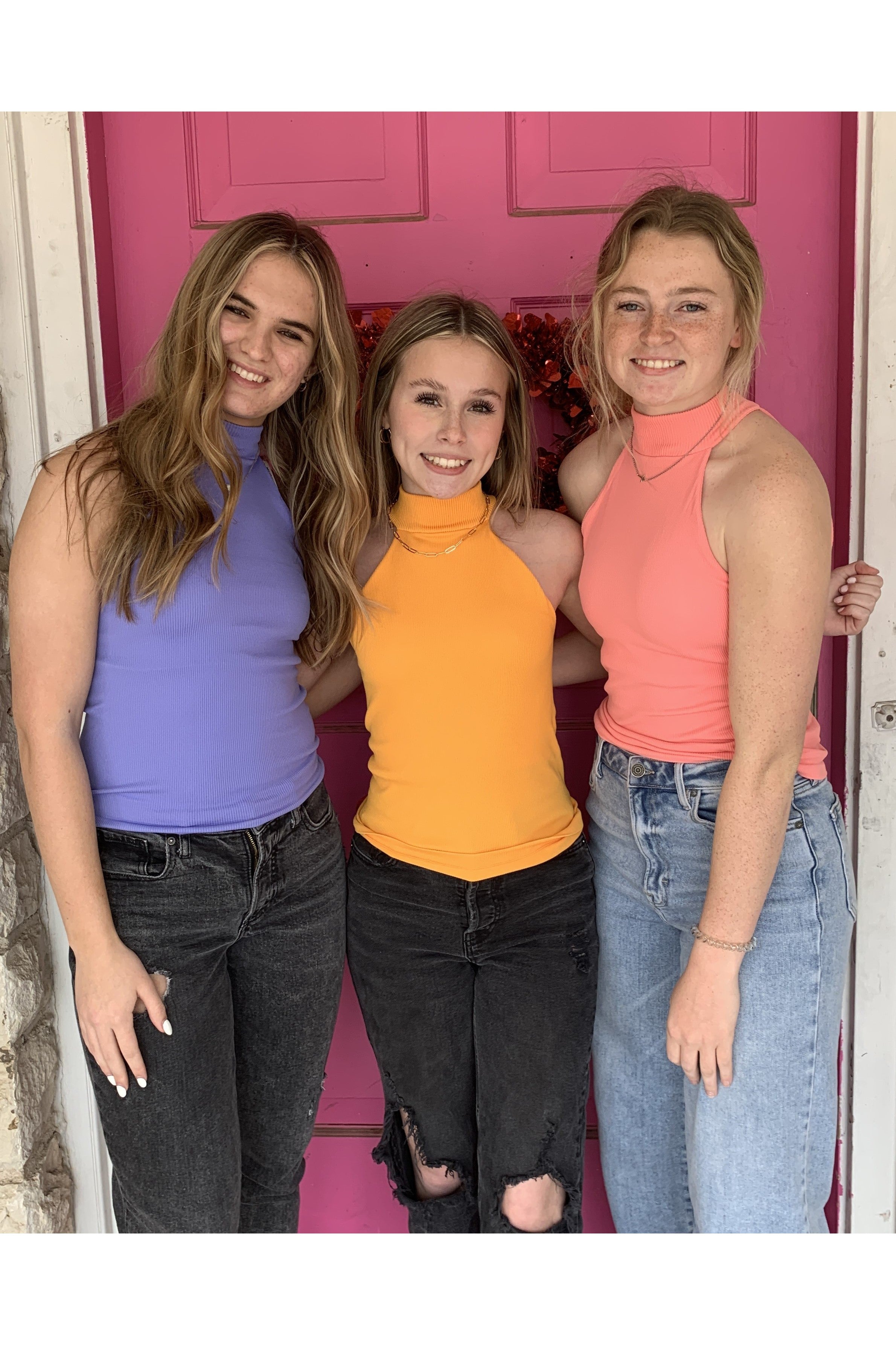 Scala Seamless Ribbed Sleeveless Turtleneck With Built In Bra In Sky Violet-Camis/Tanks-Scala Seamless-Deja Nu Boutique, Women's Fashion Boutique in Lampasas, Texas