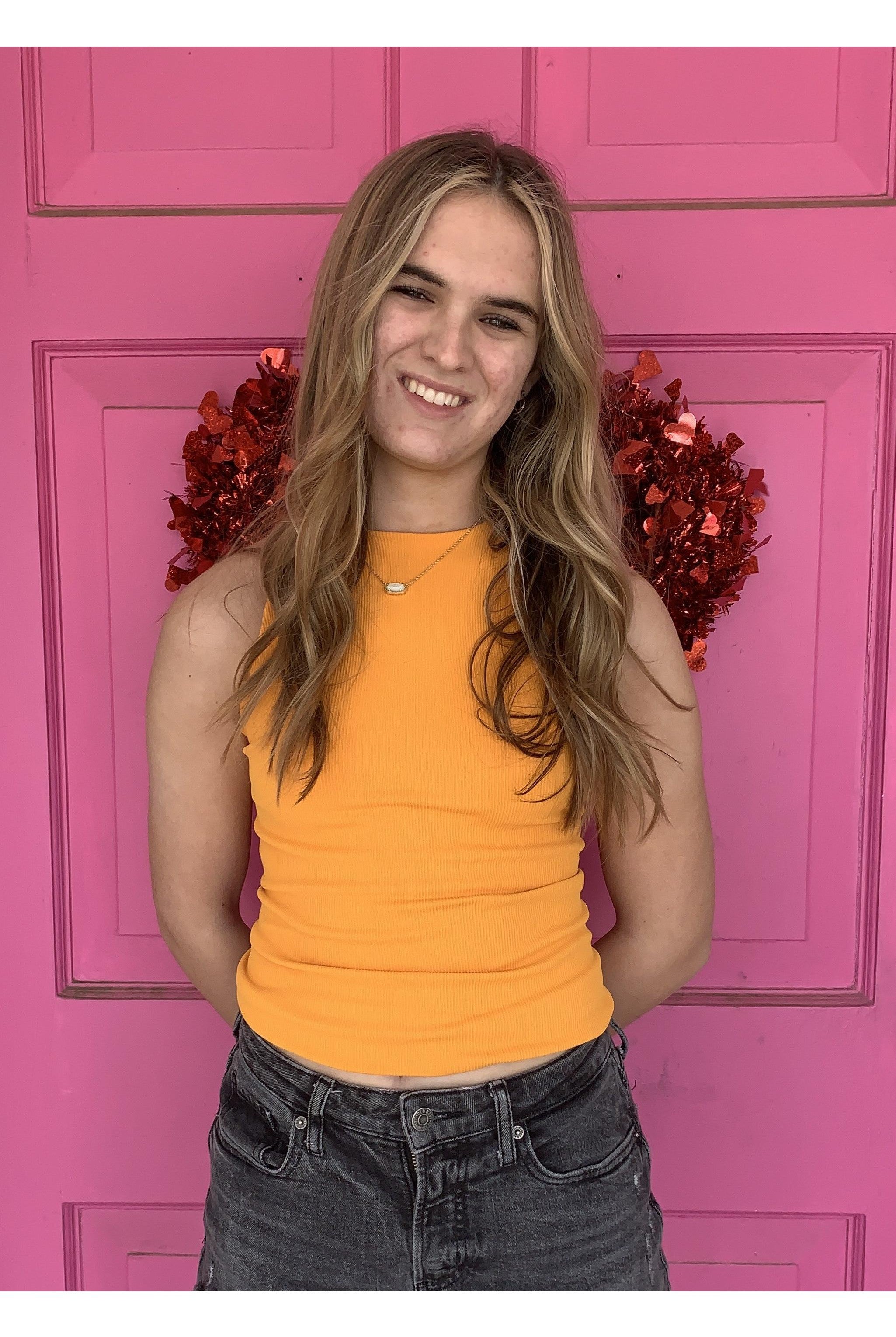 Scala Seamless Round Neck Tank Top In Mango-Camis/Tanks-Scala Seamless-Deja Nu Boutique, Women's Fashion Boutique in Lampasas, Texas