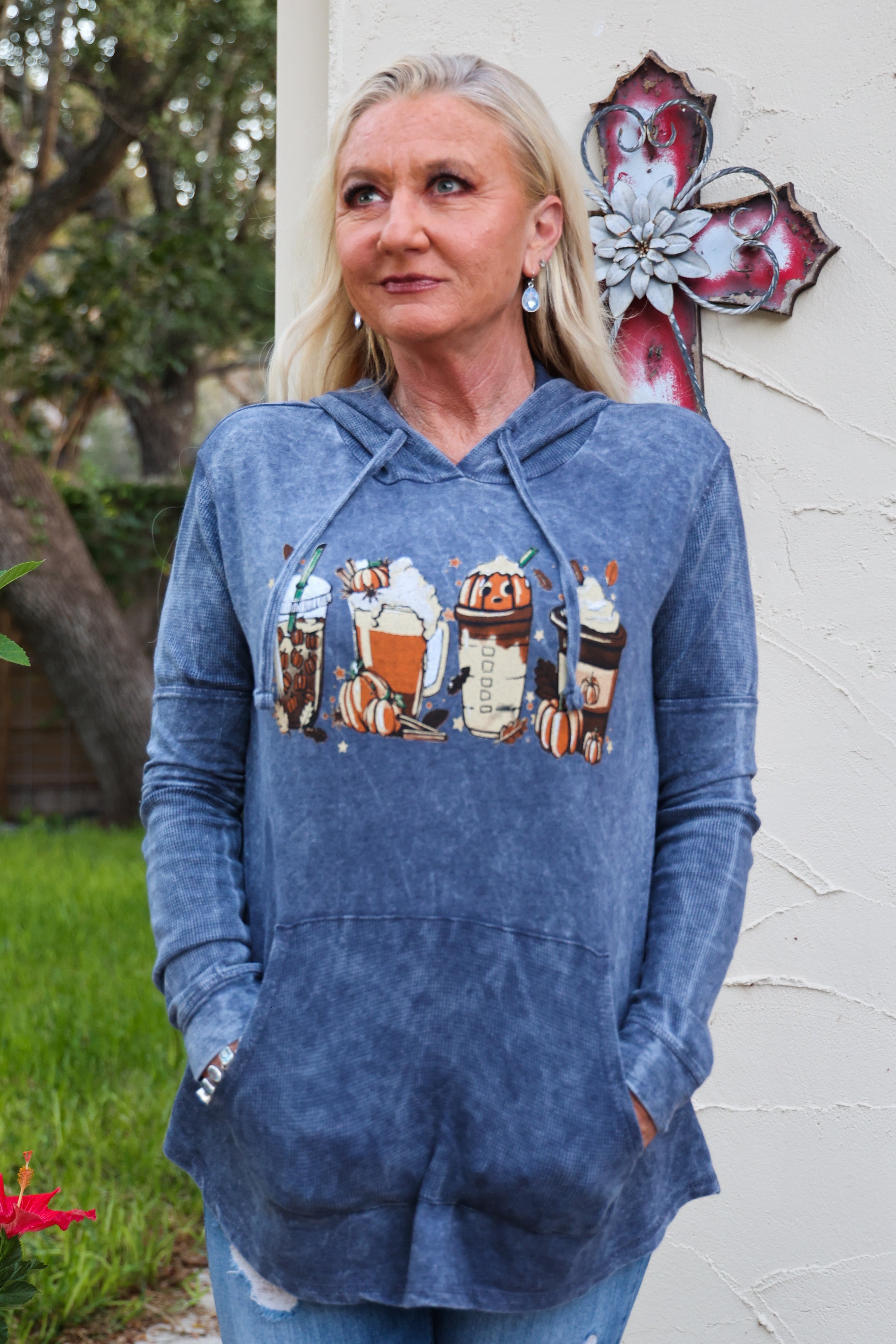 Sew In Love Pumpkin Spice Four Cups Coffee, Soda, Beer And Ice Cream With Pumpkins-Graphic Sweaters-Sew Like Love-Deja Nu Boutique, Women's Fashion Boutique in Lampasas, Texas