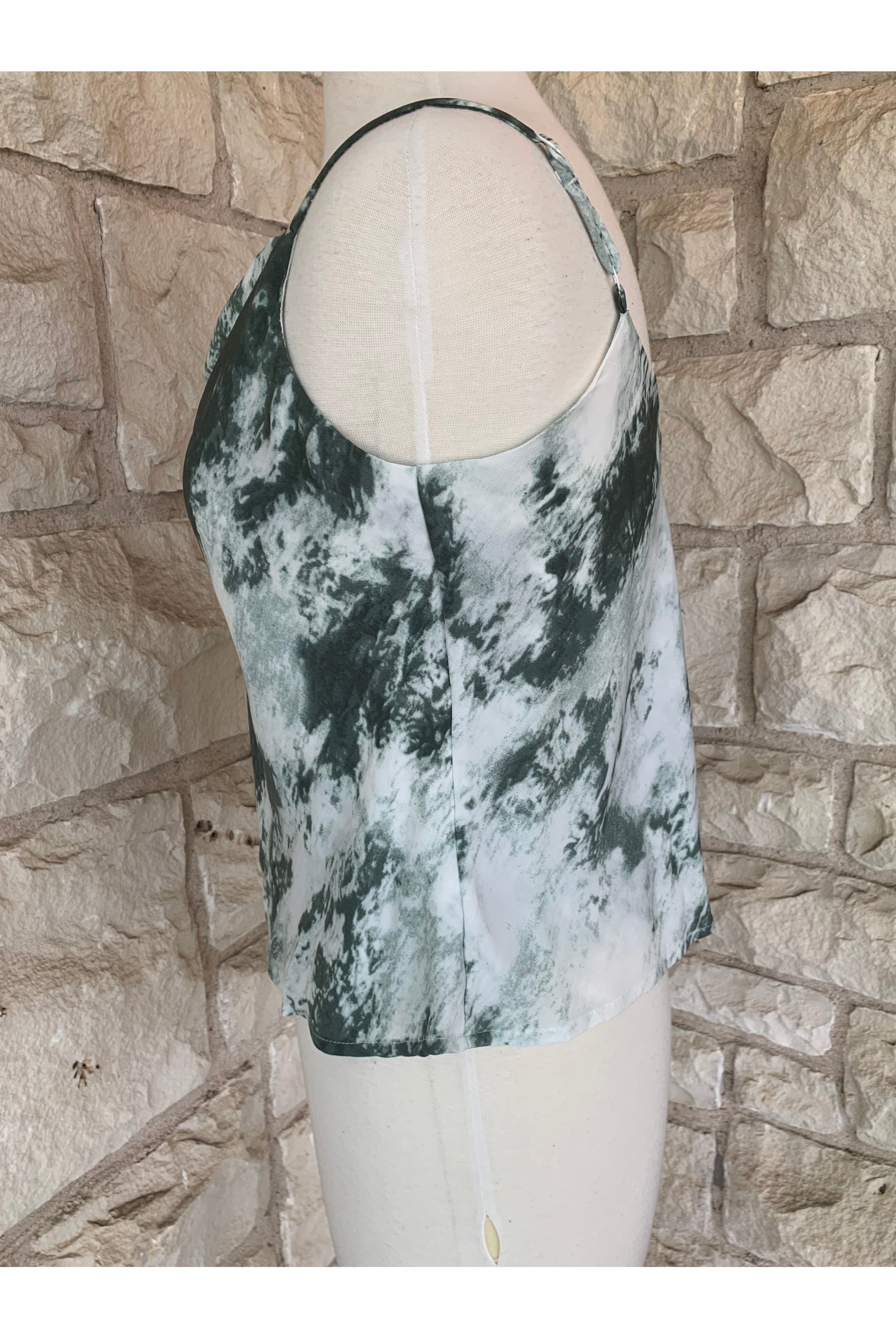 She And Sky Sea Green Tie Dye Camisole-Tops-She And Sky-Deja Nu Boutique, Women's Fashion Boutique in Lampasas, Texas
