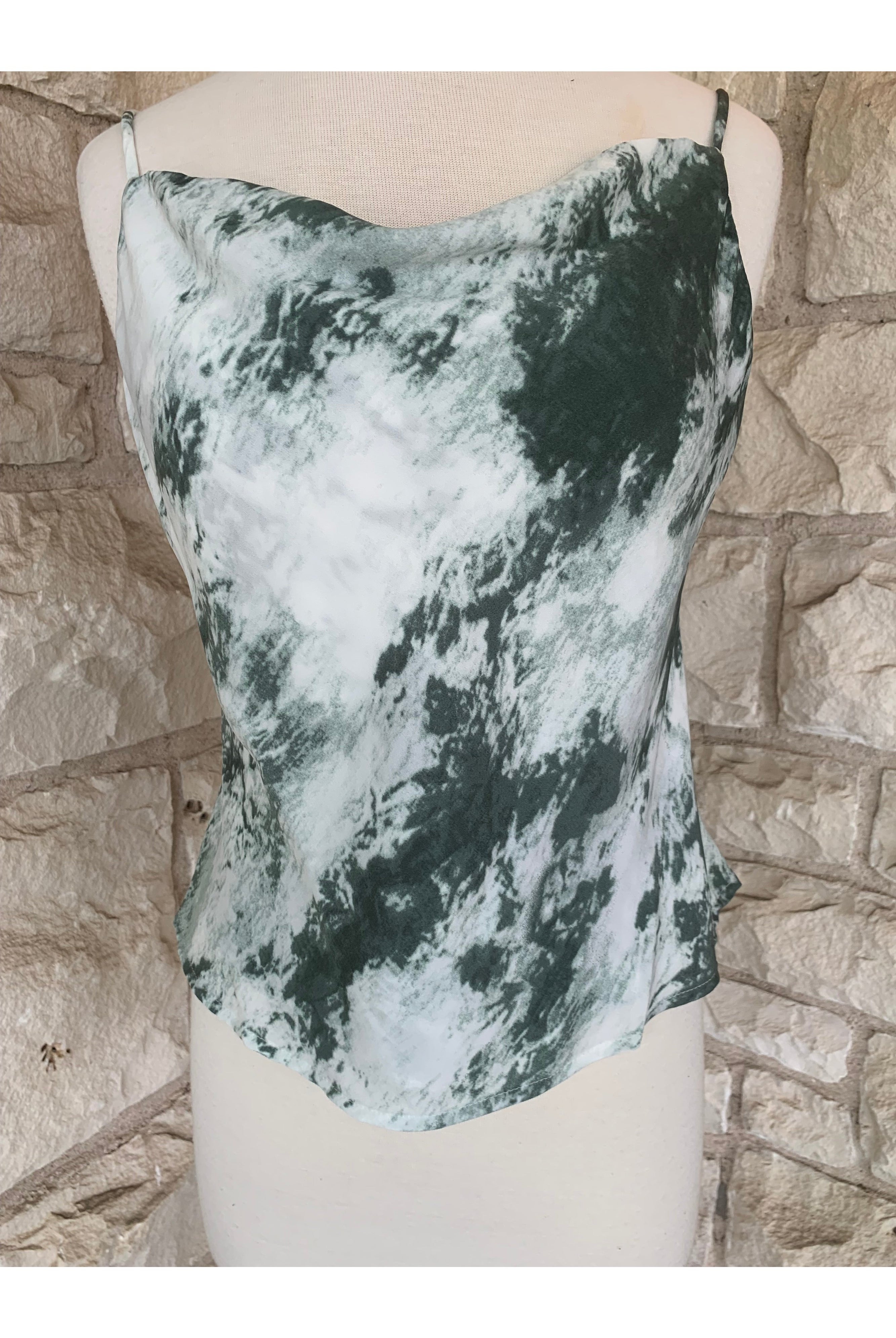 She And Sky Sea Green Tie Dye Camisole-Tops-She And Sky-Deja Nu Boutique, Women's Fashion Boutique in Lampasas, Texas