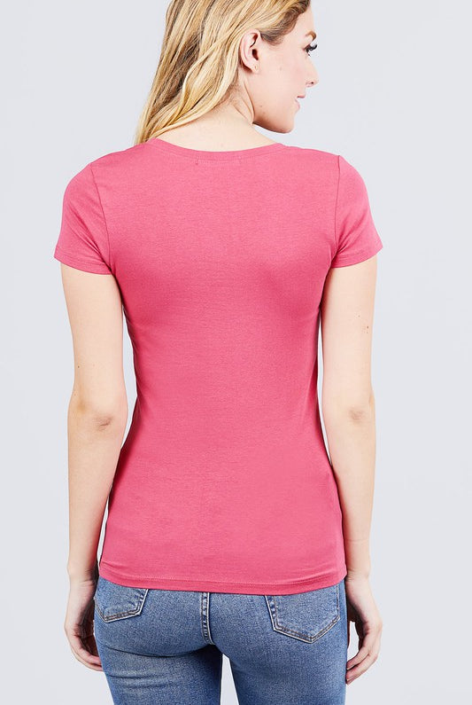 Active Basic Short Sleeve Scoop Neck T-Shirts- Assorted Colors-Short Sleeves-Active Basic-Deja Nu Boutique, Women's Fashion Boutique in Lampasas, Texas