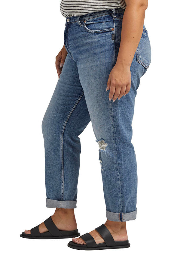 Silver Jeans 90s Boyfriend Jeans Plus In Indigo-Curvy/Plus Jeans-Silver Jeans-Deja Nu Boutique, Women's Fashion Boutique in Lampasas, Texas