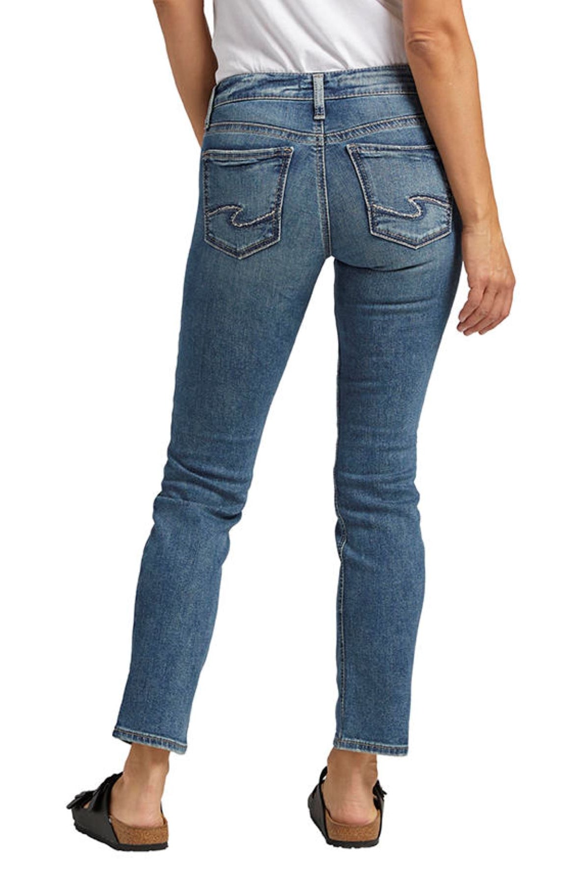 Silver Jeans Low Rise Curvy Fit Britt Straight Jean In Indigo Denim-Bottoms-Silver Jeans-Deja Nu Boutique, Women's Fashion Boutique in Lampasas, Texas