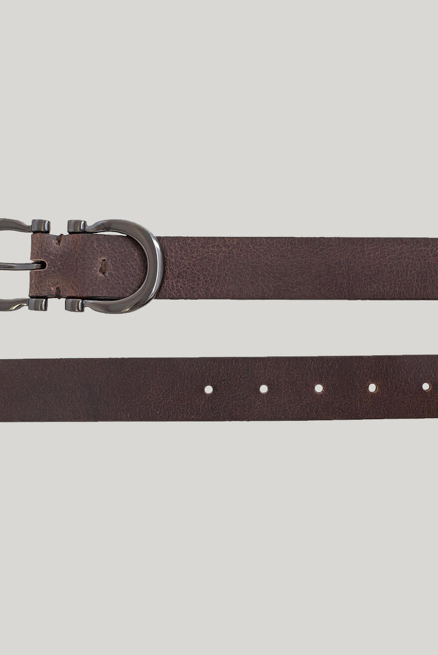 Silver Women’s Heavyweight Genuine Leather Belt In Brown-Belts-Silver Jeans-Deja Nu Boutique, Women's Fashion Boutique in Lampasas, Texas