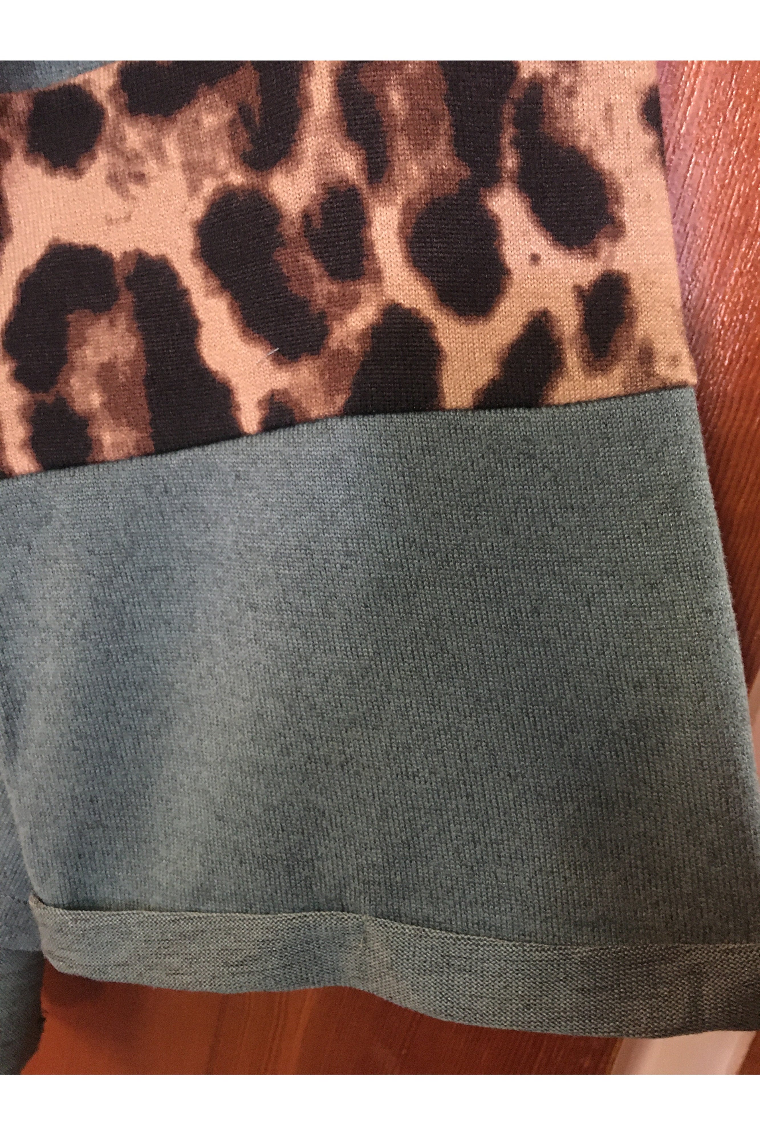 Umgee Dark Teal Leopard Print Plus Top-Curvy/Plus Tops-Umgee-Deja Nu Boutique, Women's Fashion Boutique in Lampasas, Texas