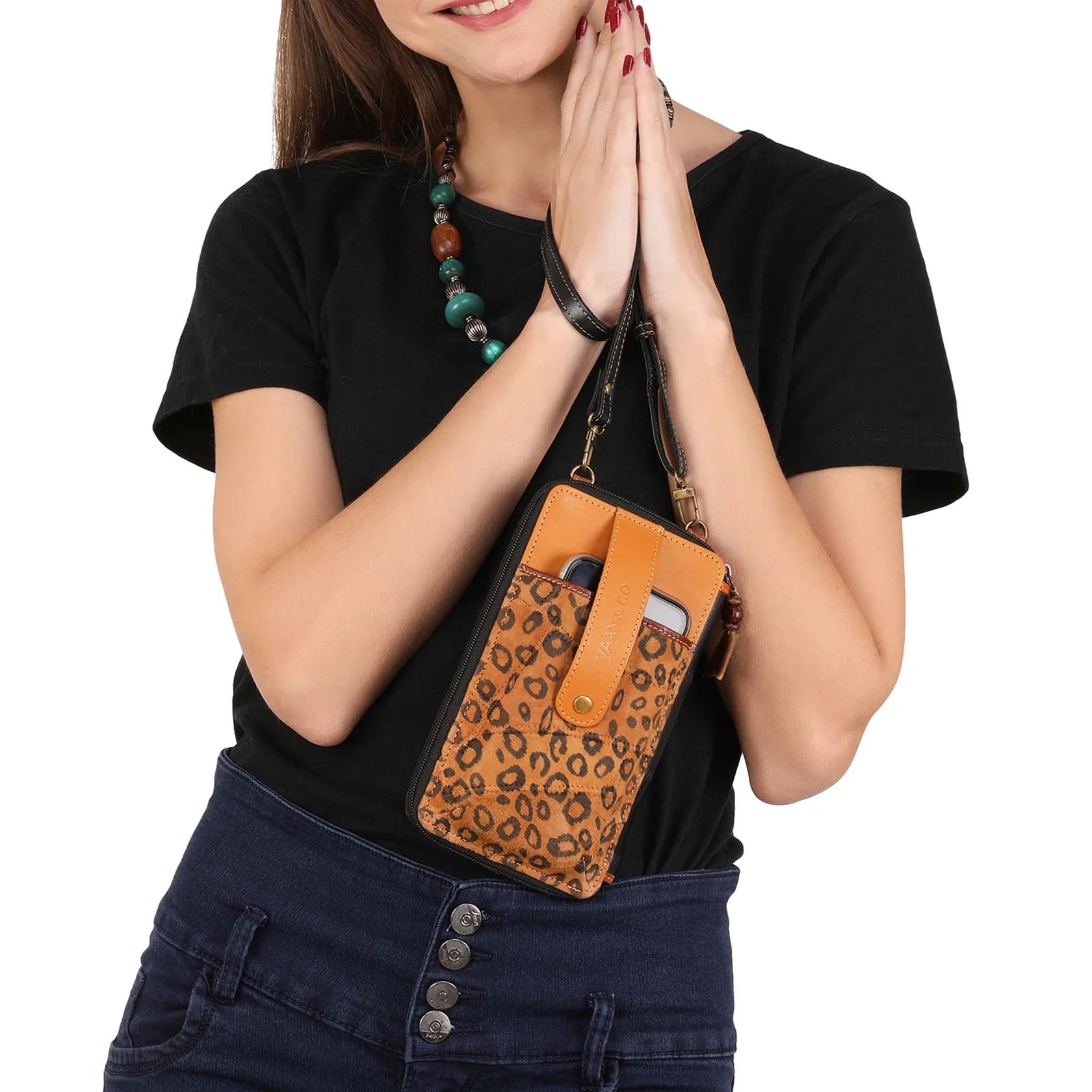 VAAN & CO Prism Cheetah Cellphone Crossbody Wallet-Handbags, Wallets & Cases-VAAN & Co-Deja Nu Boutique, Women's Fashion Boutique in Lampasas, Texas