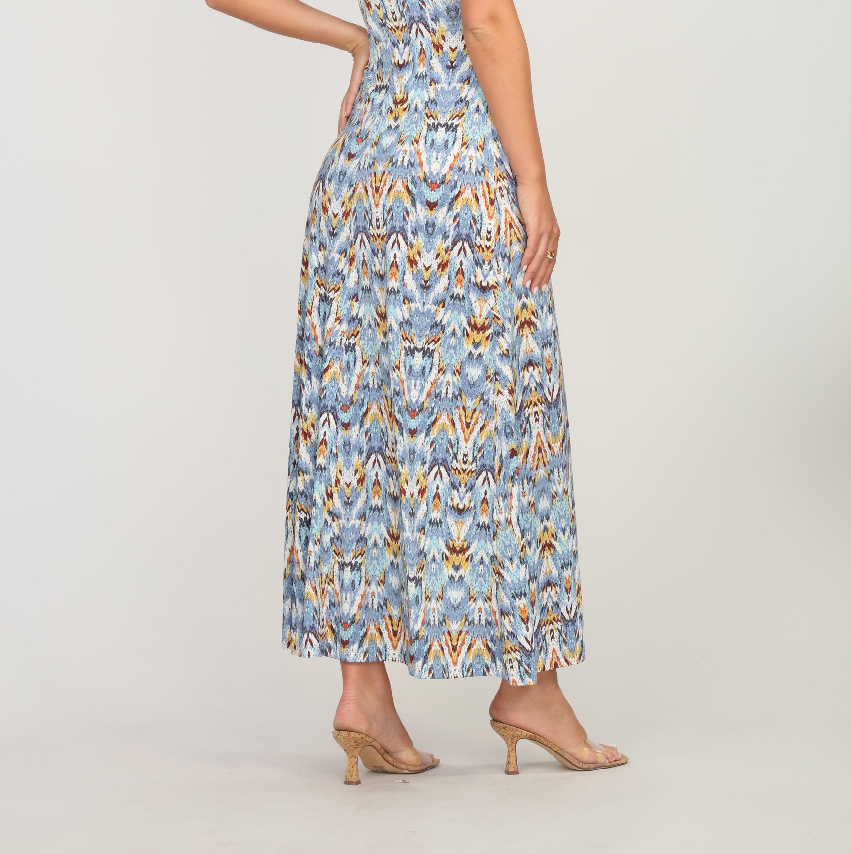 Veronica M Katryna V Neck Sleeveless Flora Maxi Dress-Maxi Dresses-Veronica M-Deja Nu Boutique, Women's Fashion Boutique in Lampasas, Texas
